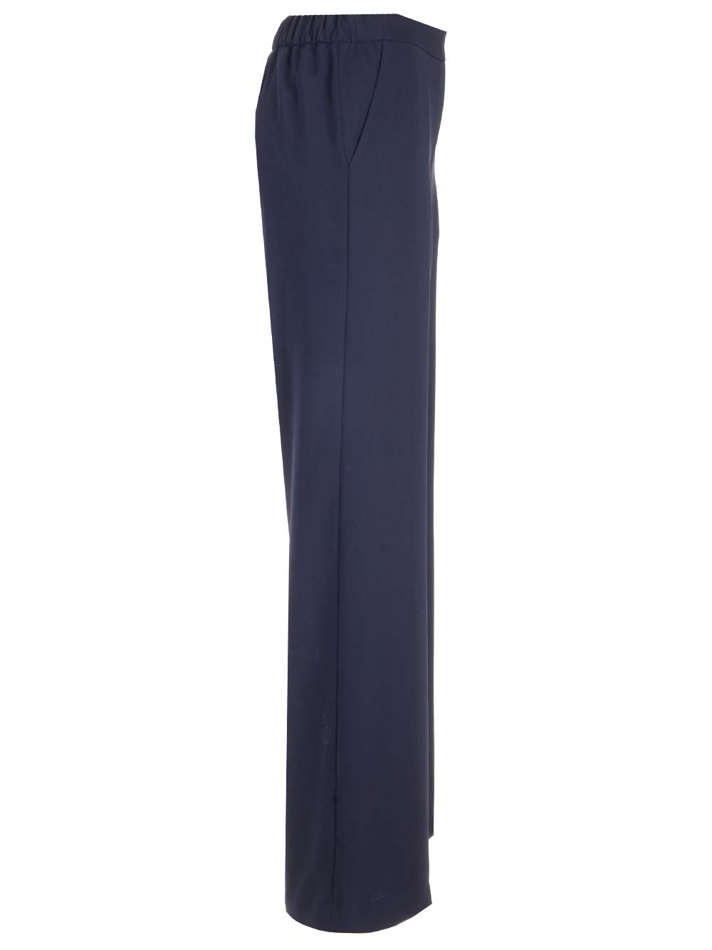 Shop P.a.r.o.s.h Straight Leg Crepe Trousers In Blue