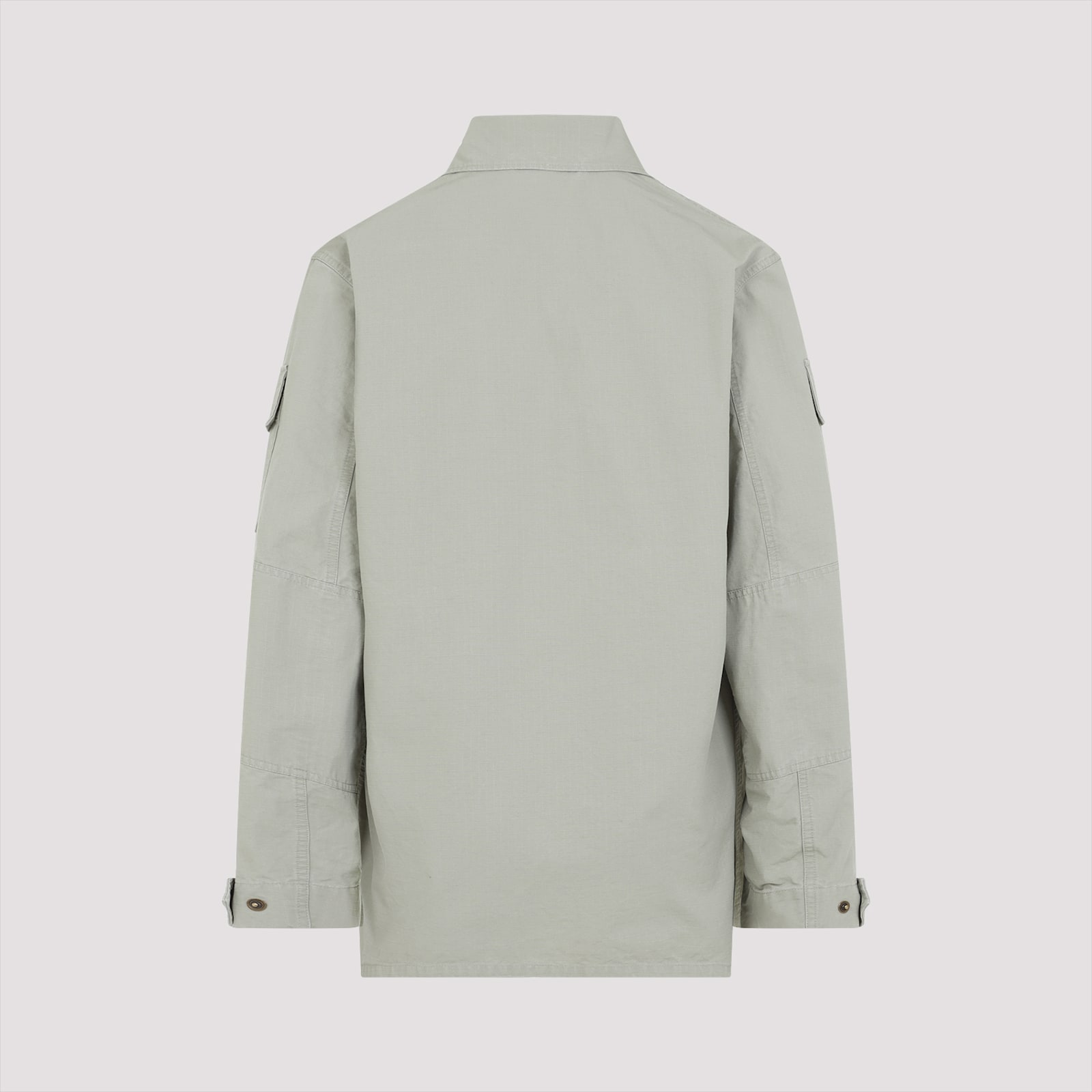Balenciaga Men's Cotton Shirt Jacket In Military Beige