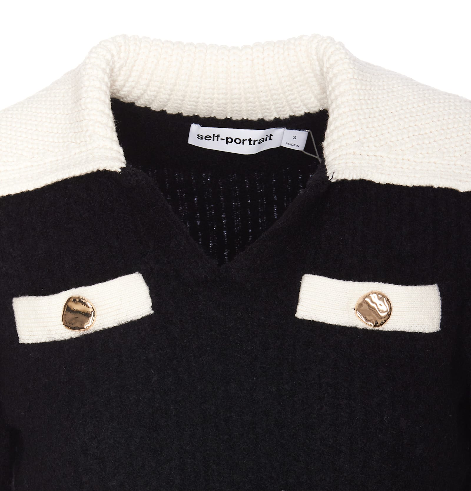 Shop Self-portrait Cardigan In Black