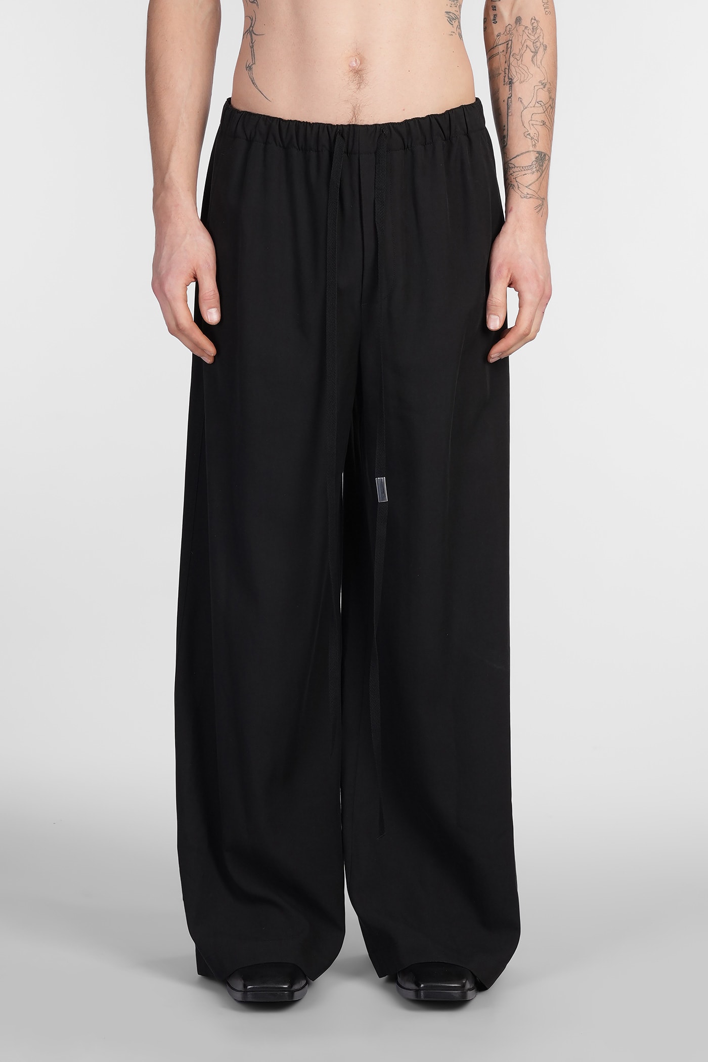 Ibert Pants In Black Wool And Polyester