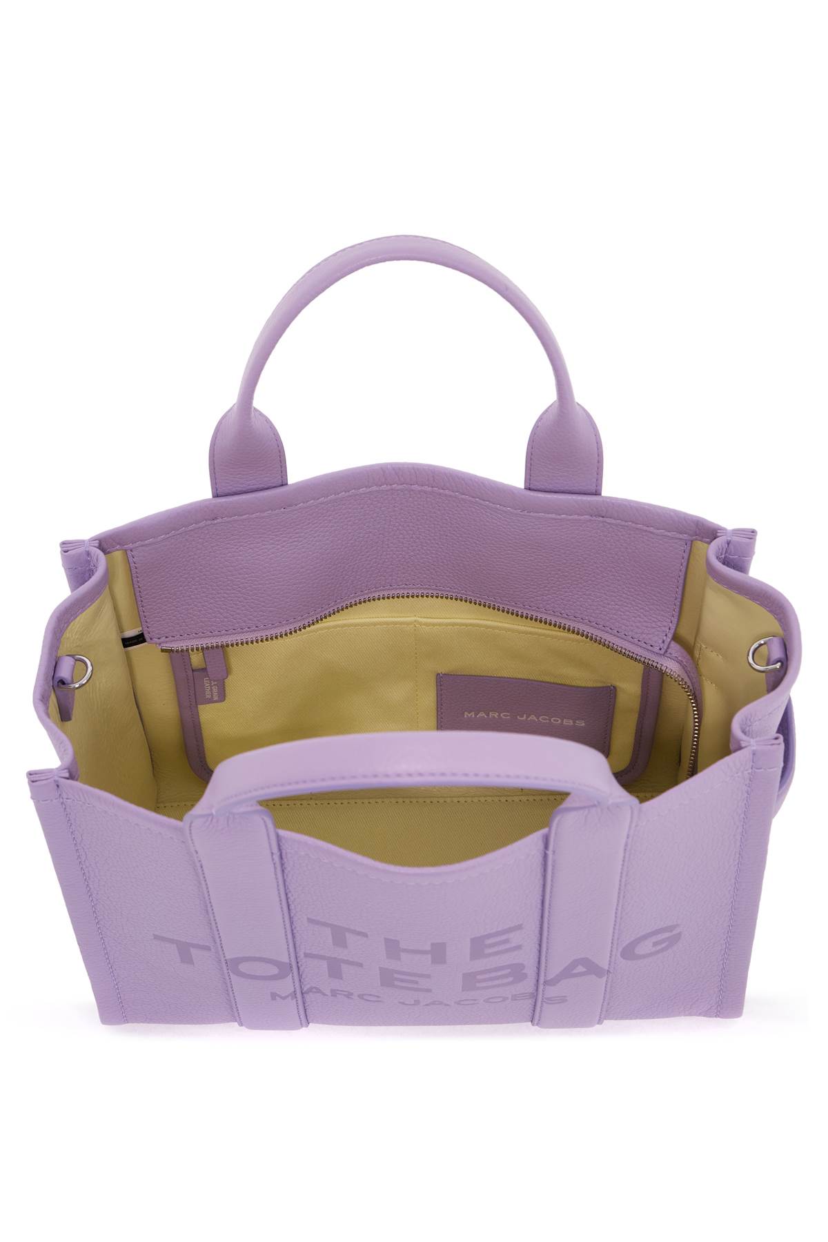 Shop Marc Jacobs The Leather Medium Tote Bag In Wisteria (purple)