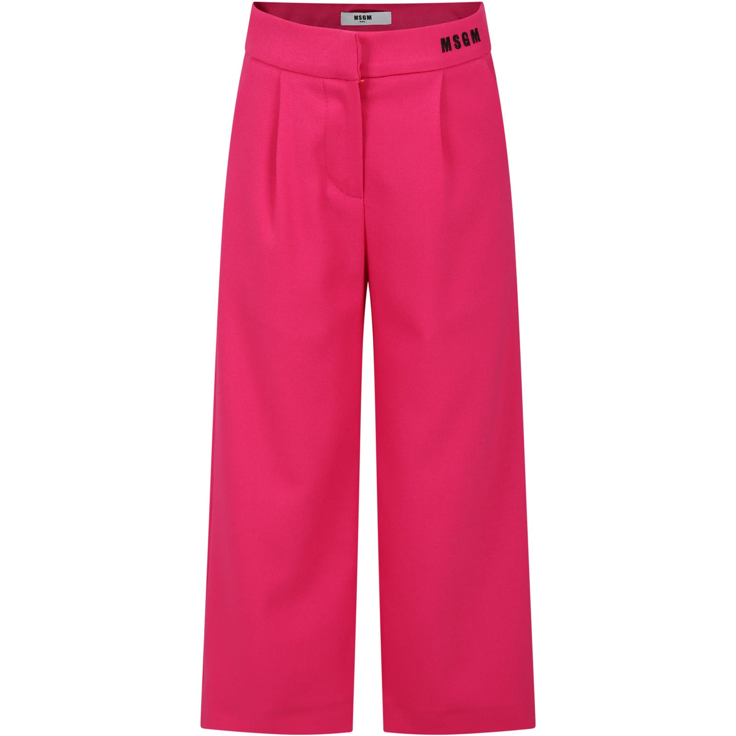 Msgm Kids' Fuchsia Trousers For Girl With Logo
