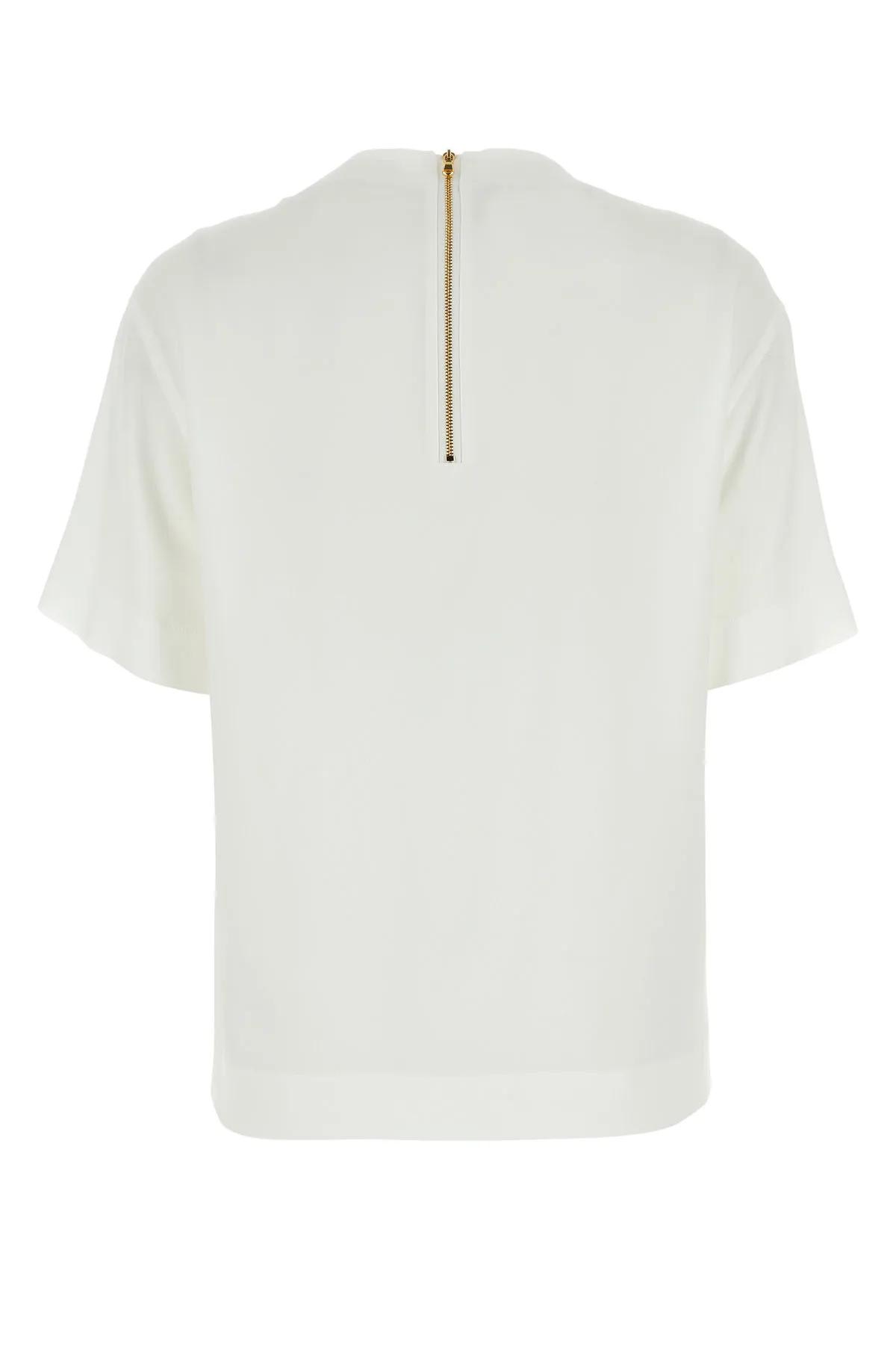 Shop Moschino White Crepe T-shirt