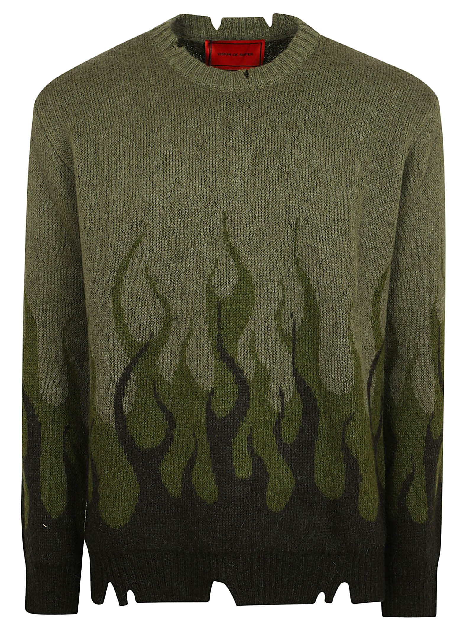 Vision Of Super Military Green Jumper With