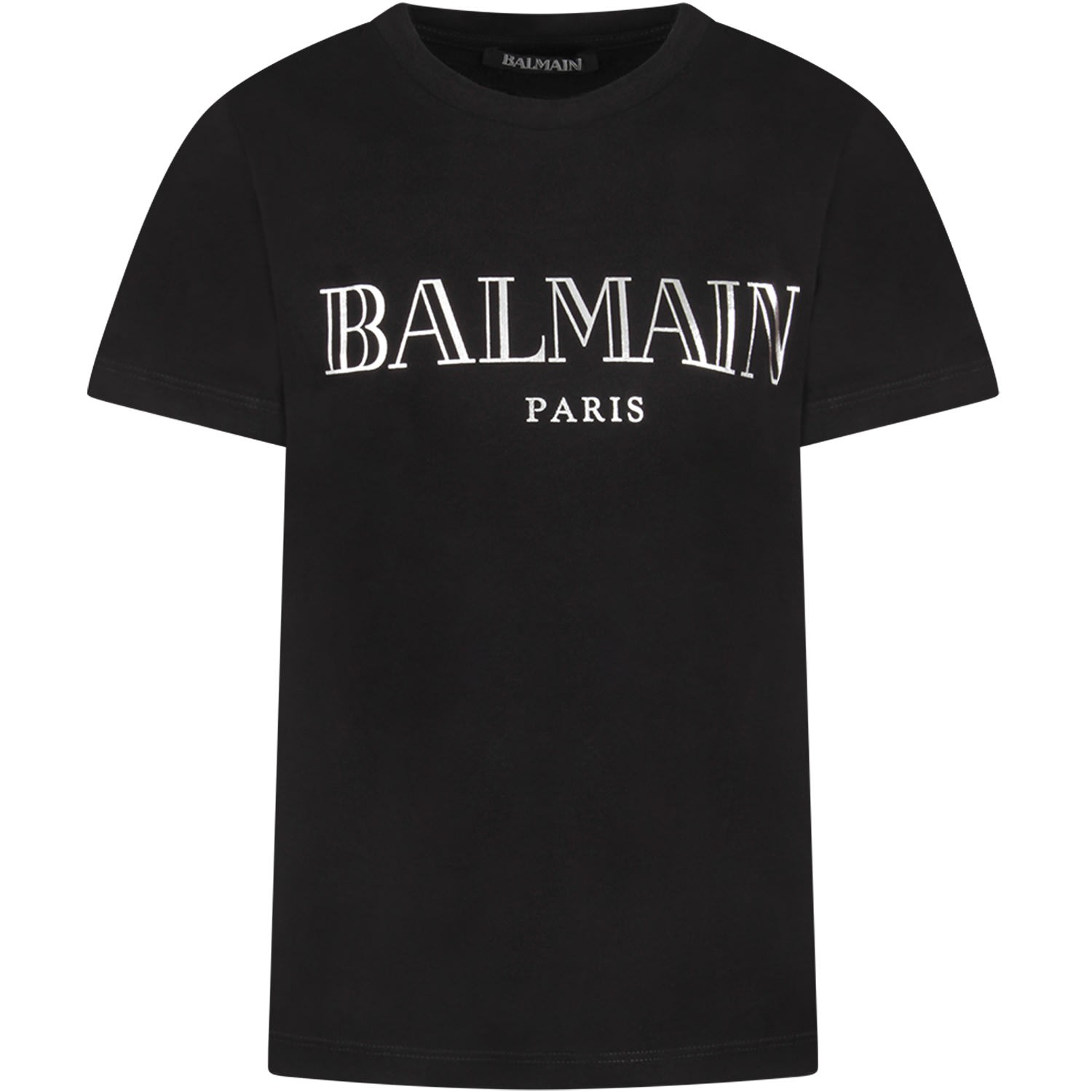 Shop Balmain Black Kids T-shirt With Logo In Nero