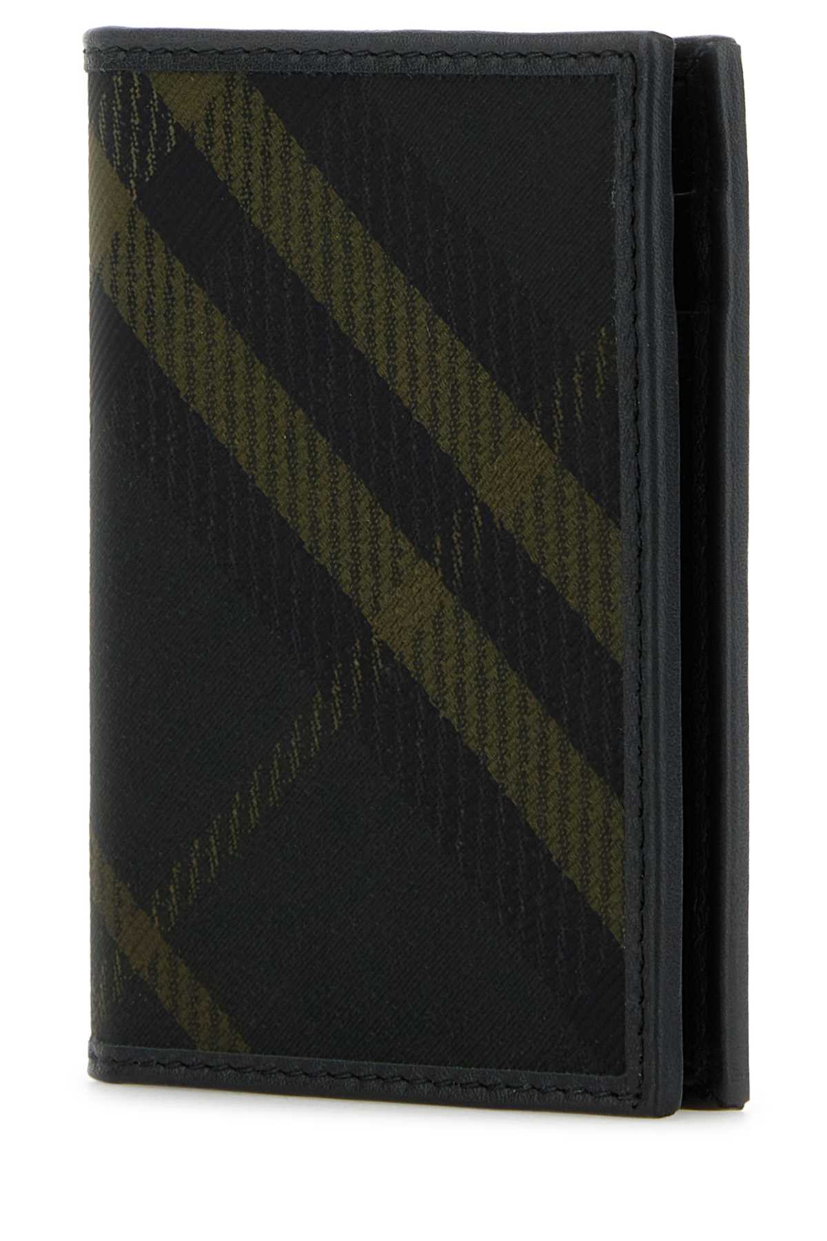 Shop Burberry Embroidered Canvas Card Holder In Shadow