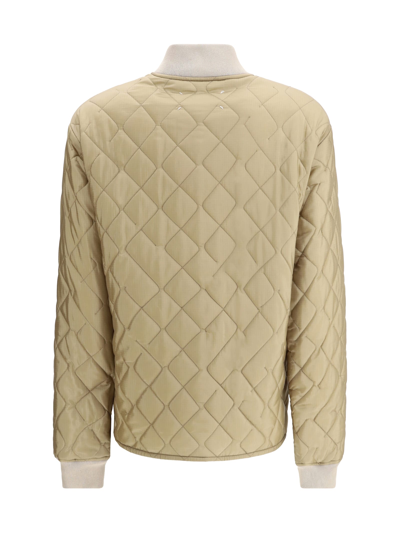Maison Margiela Quilted Snap-button Bomber Jacket In Brown