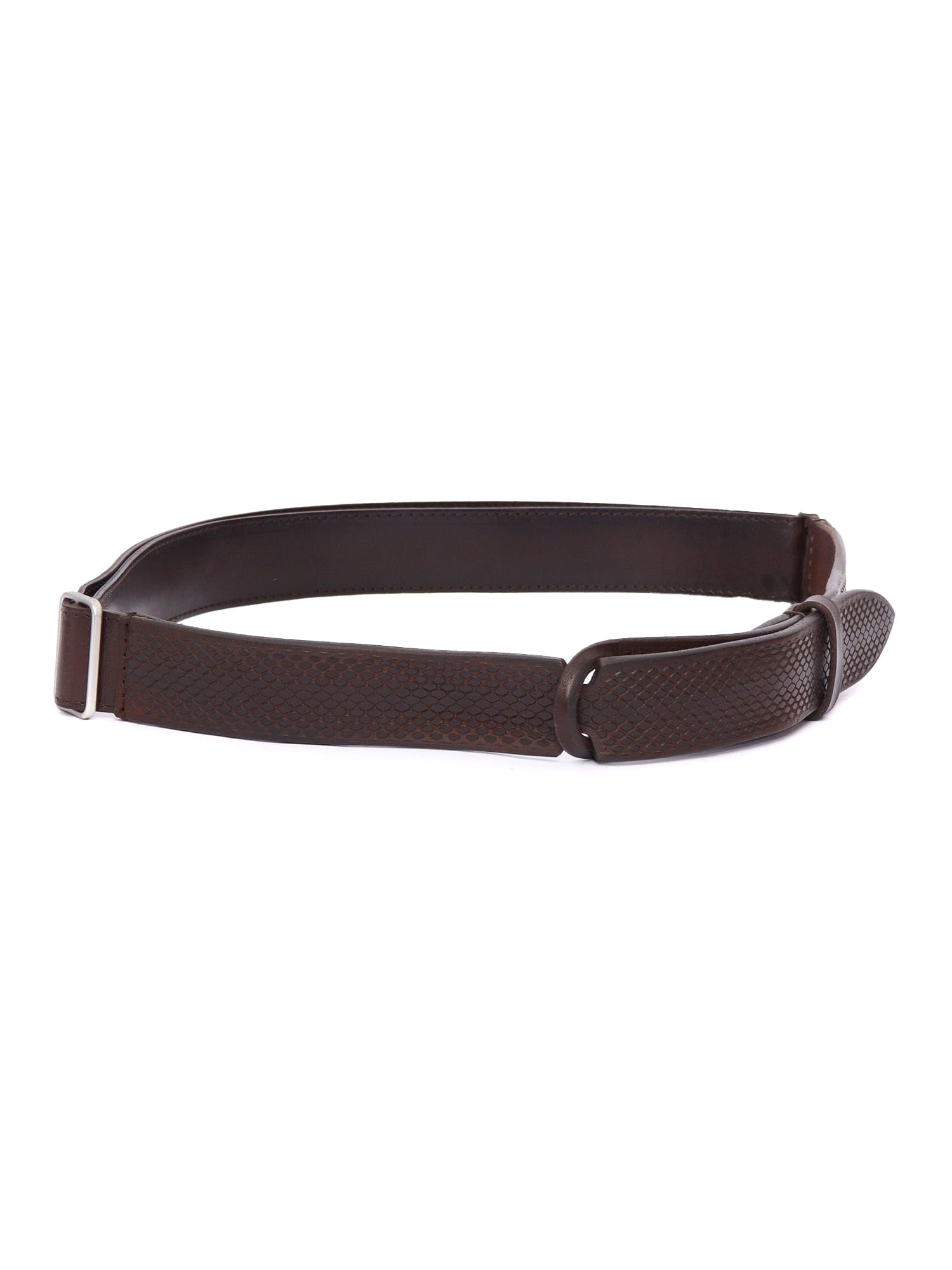 Orciani Textured Leather Belt In Burgundy