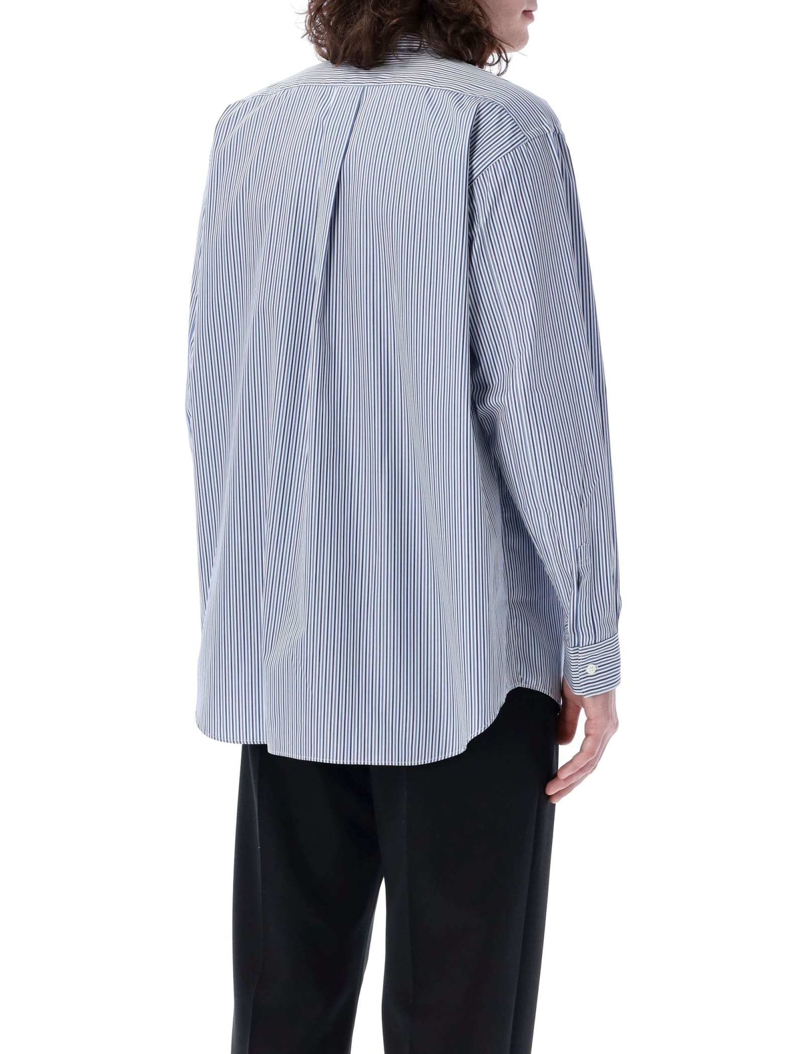 Shop Comme Des Garçons Shirt Stripes Shirt In White Blue