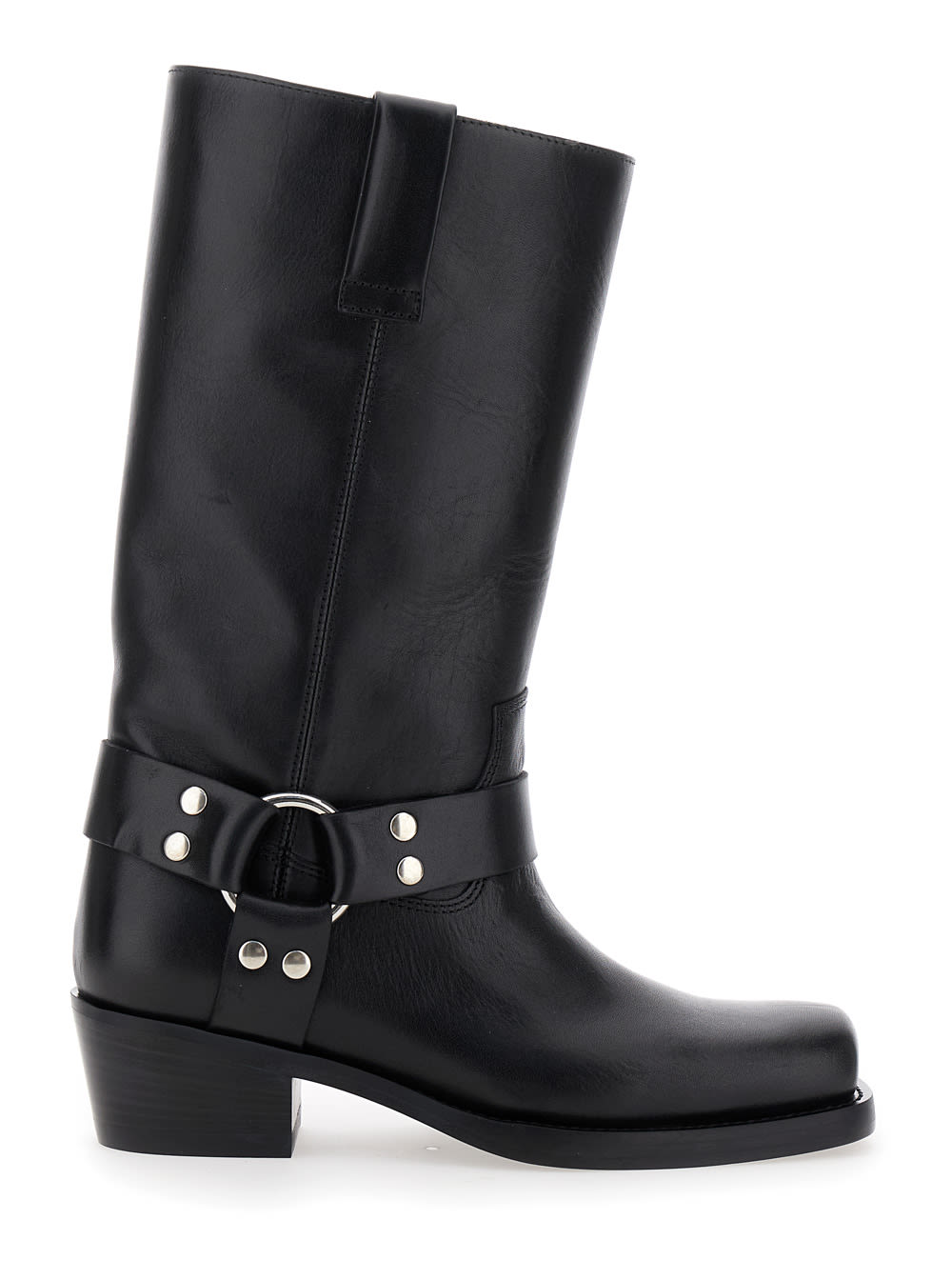 roxy Black Western Style Ankle Boots In Leather Woman