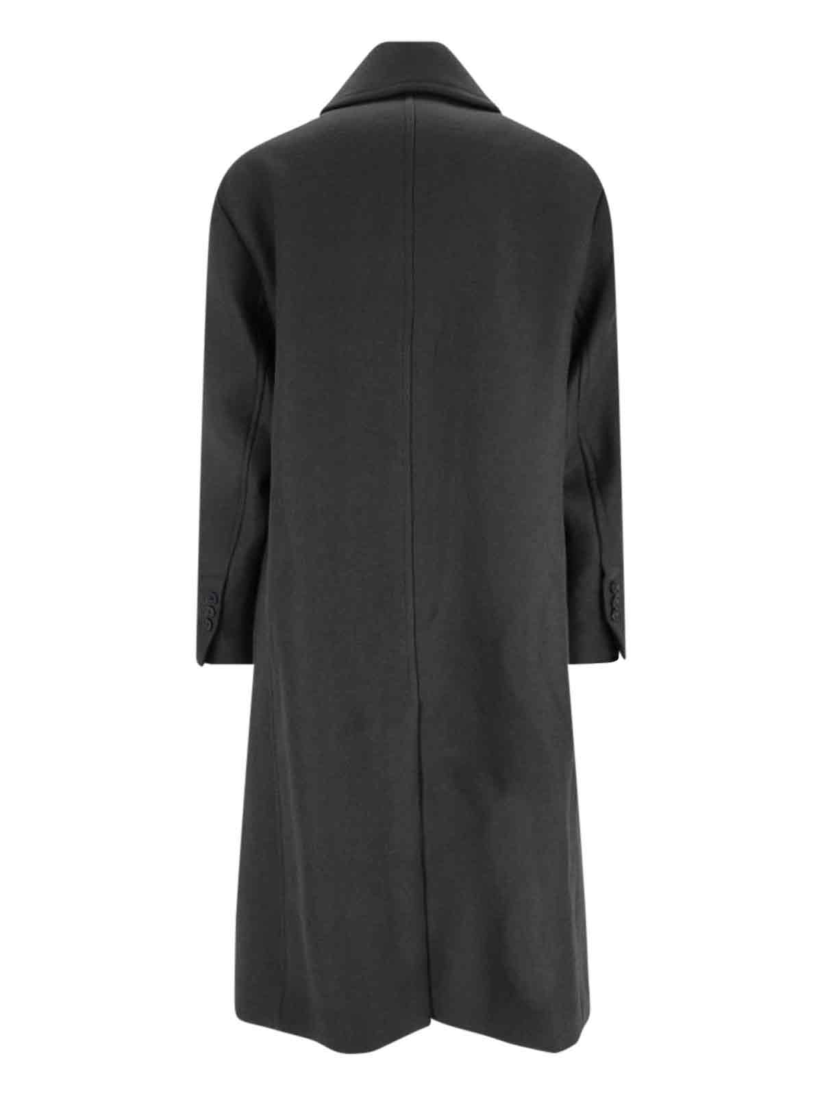 Ami Alexandre Mattiussi Ami Paris Anthracite Grey Double-breasted Wool Coat Men In Black
