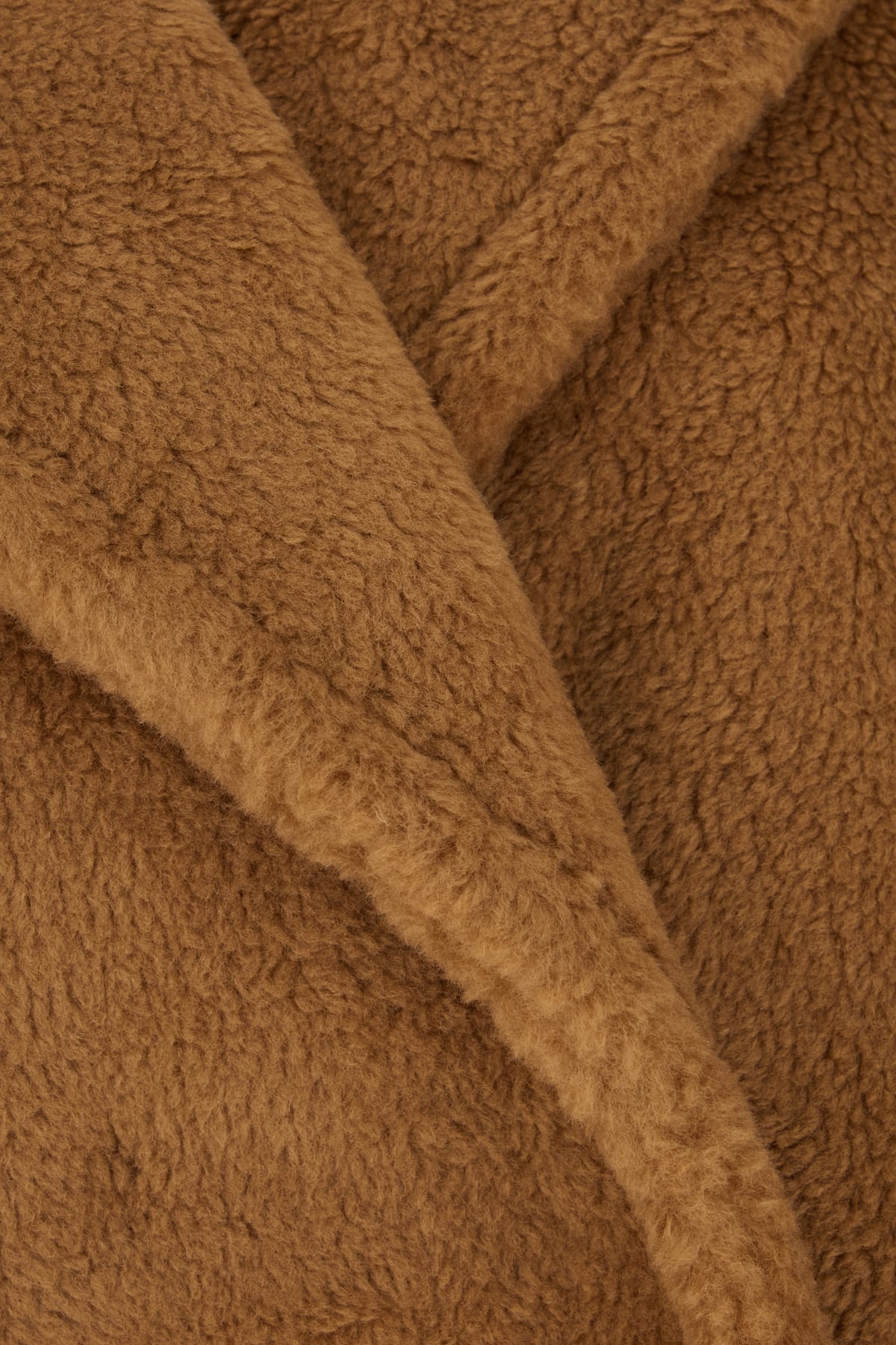 Weekend Max Mara Belted Wool Coat With Faux Fur Texture In Nocciola