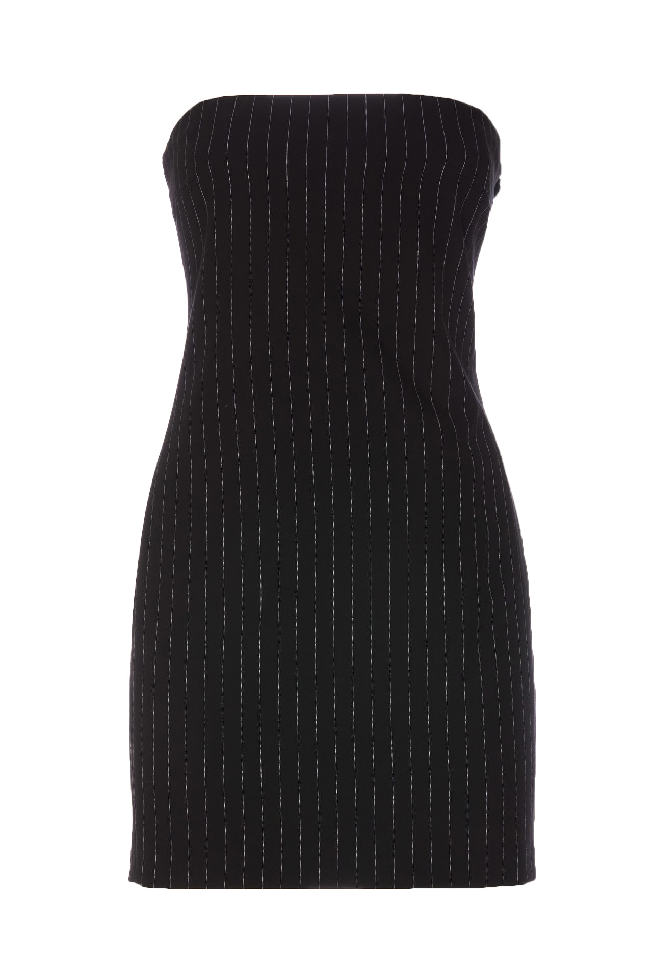 Shop Patrizia Pepe Striped Mini Dress In Black