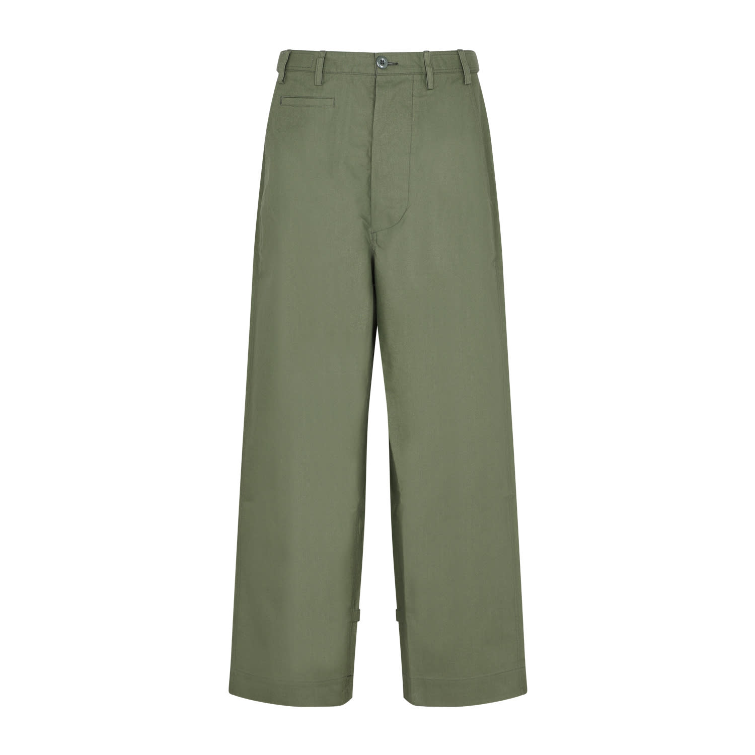 Shop Kenzo Oversized Straight Pants In Dark Khaki