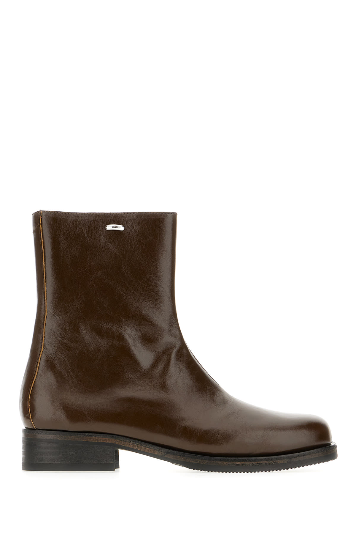 Our Legacy Dark Brown Leather Camion Boots In Green