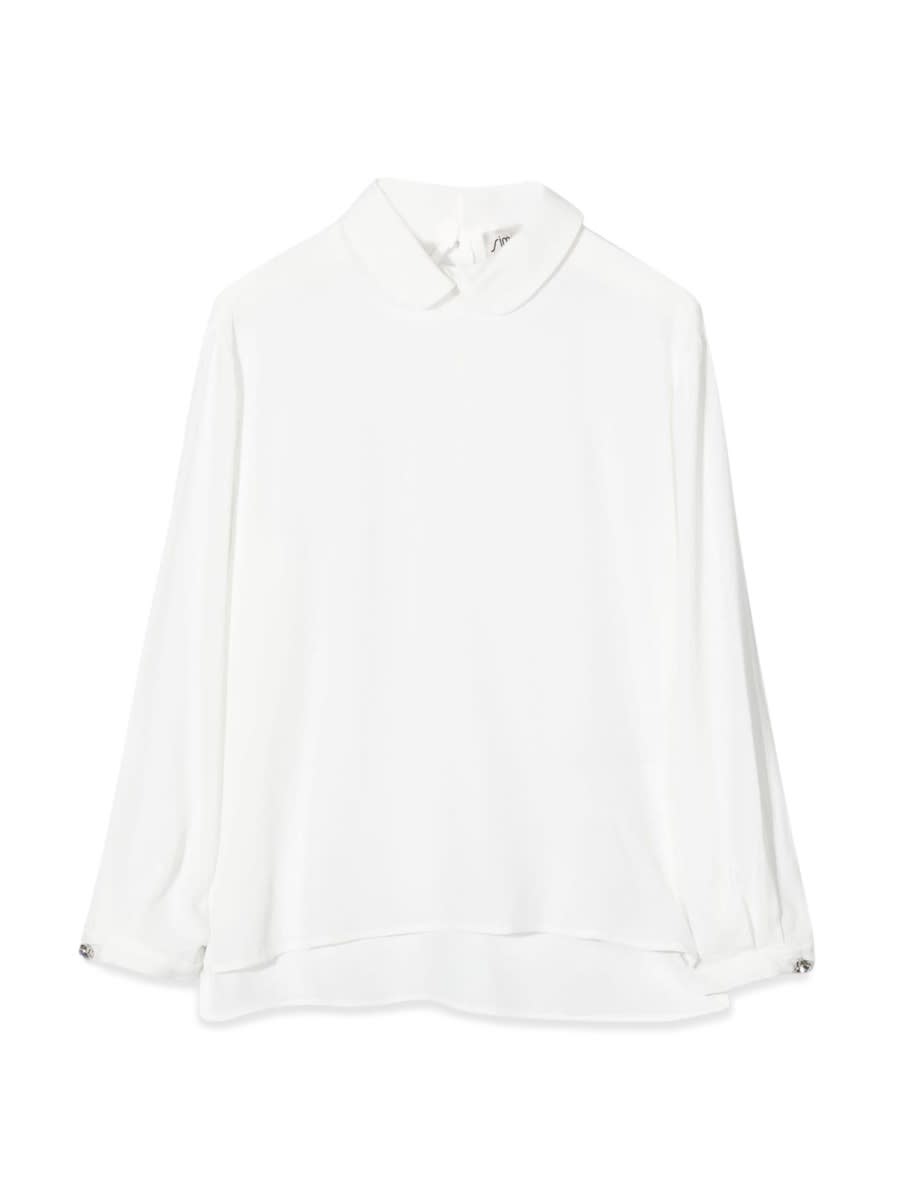 Shop Simonetta Long Sleeve Shirt In Ivory