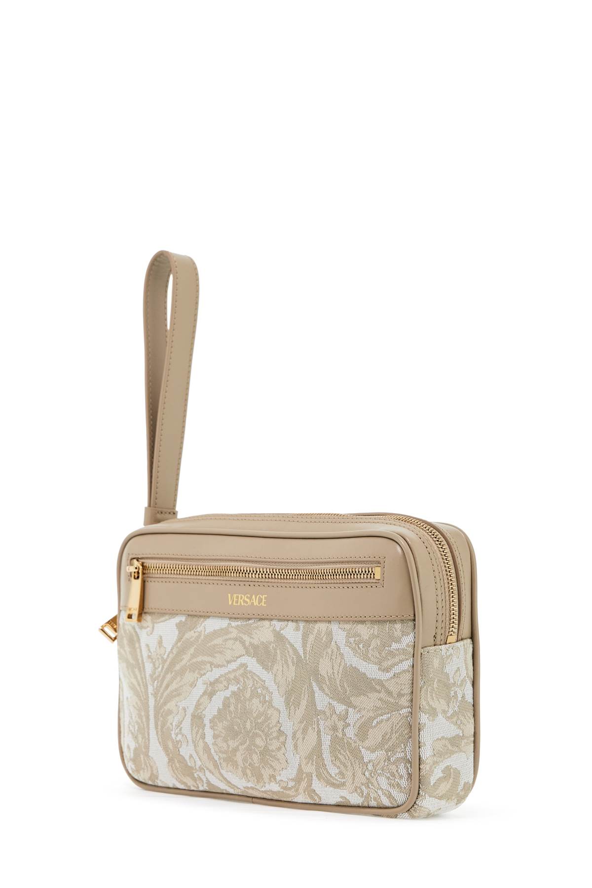 Shop Versace Baroque Jacquard In Beige+beige- Gold (beige)