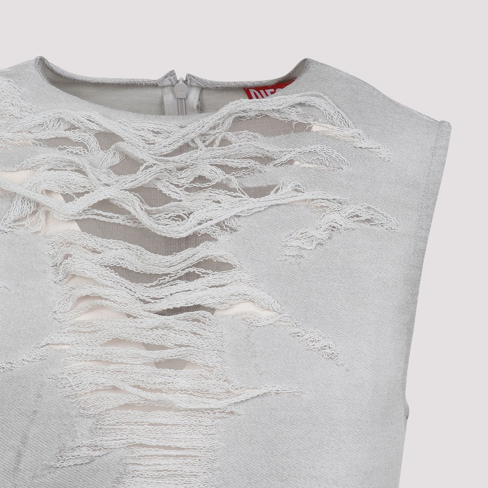 Diesel T-yasmina Distressed Tank Top In C Grey