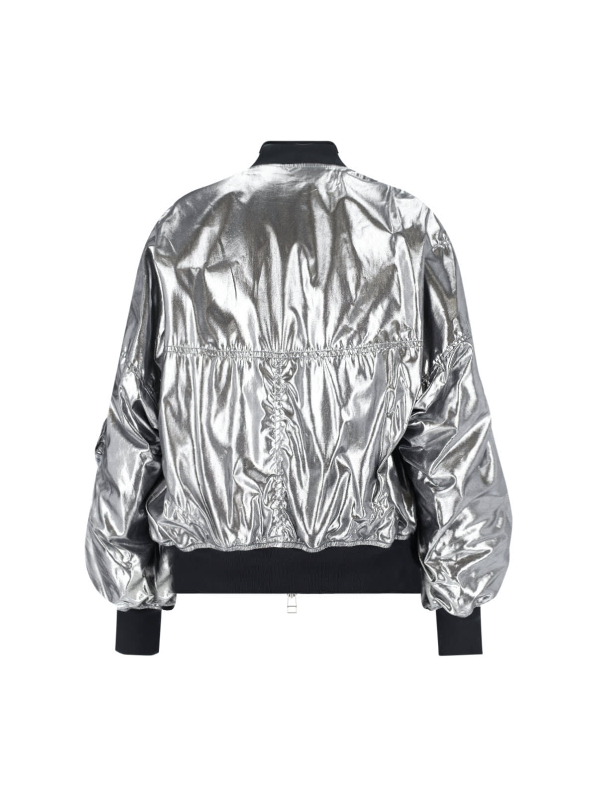 Junya Watanabe Metallic Zip-front Bomber Jacket In Silver