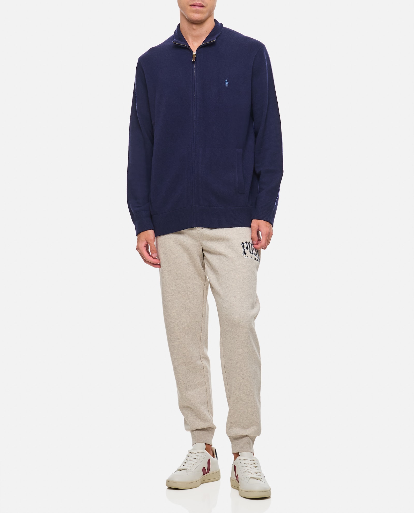 Shop Polo Ralph Lauren Sweater With Full Zip In Blue