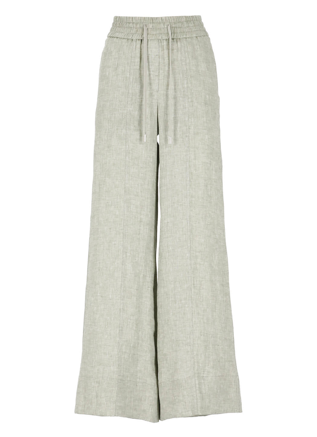 Shop Peserico Linen Trousers In Green