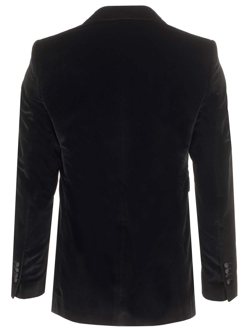 Shop Dolce & Gabbana Velvet Tuxedo Jacket In Black