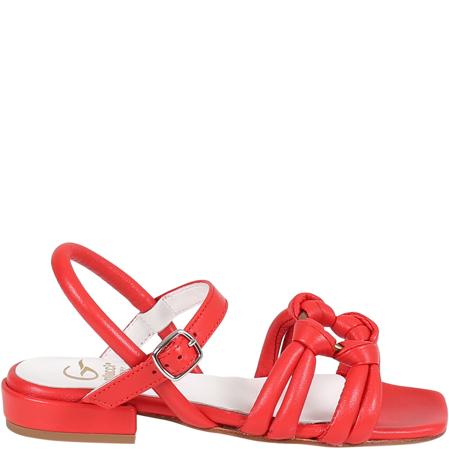 GALLUCCI RED SANDALS FOR GIRL