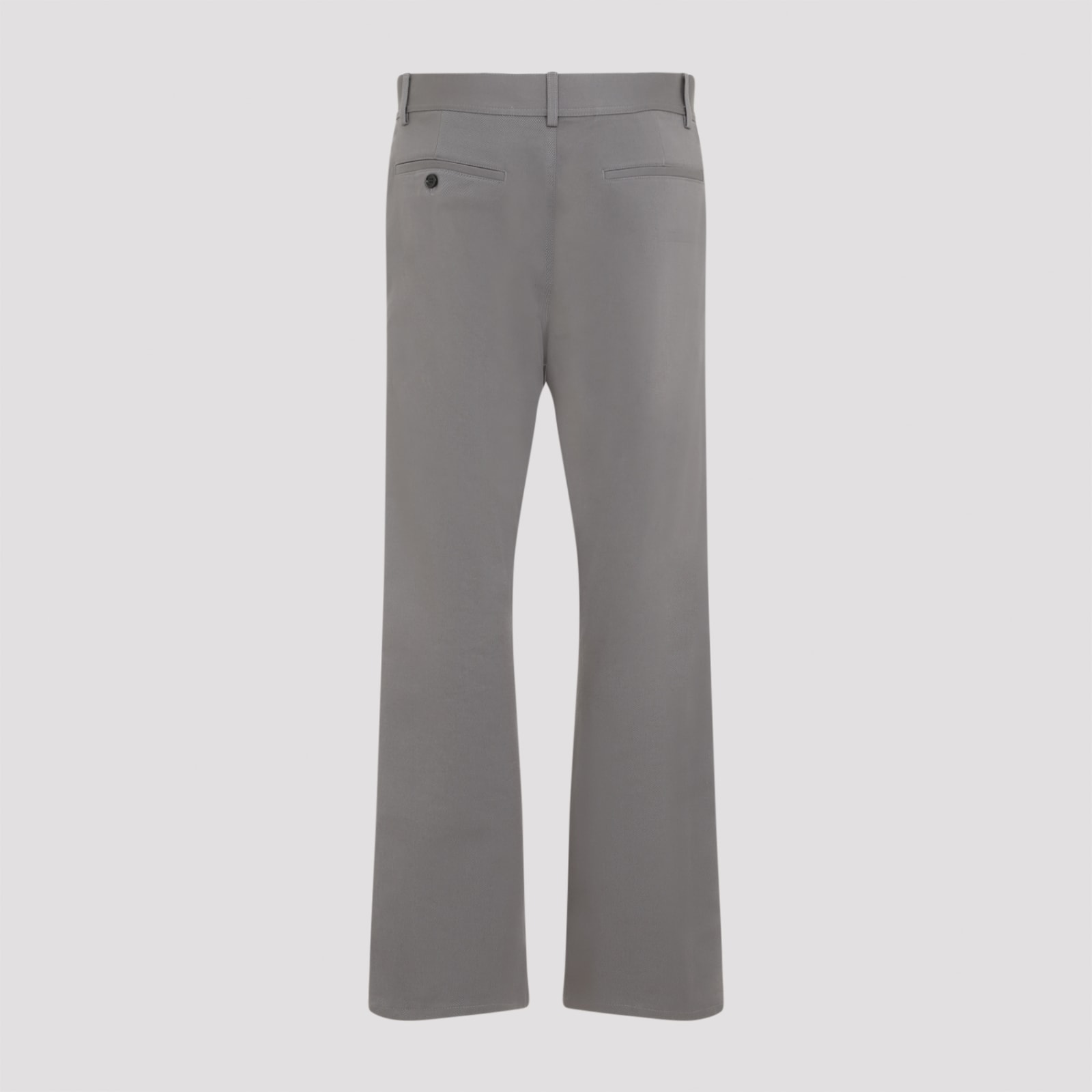 Shop Marni Cotton Trousers In Antique Silver