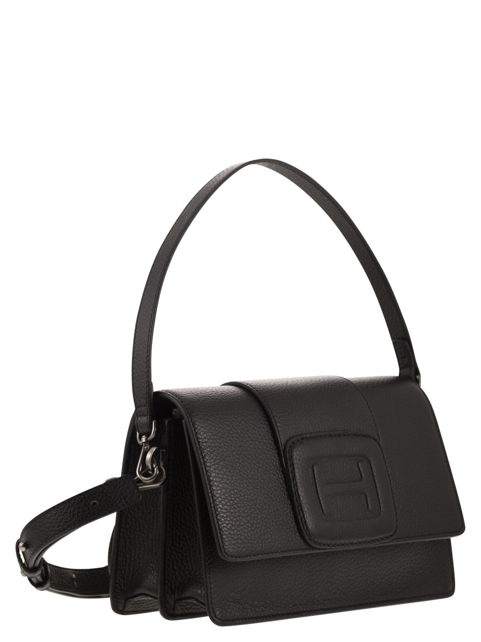 Shop Hogan Rectangular H-bag Crossbody In Black