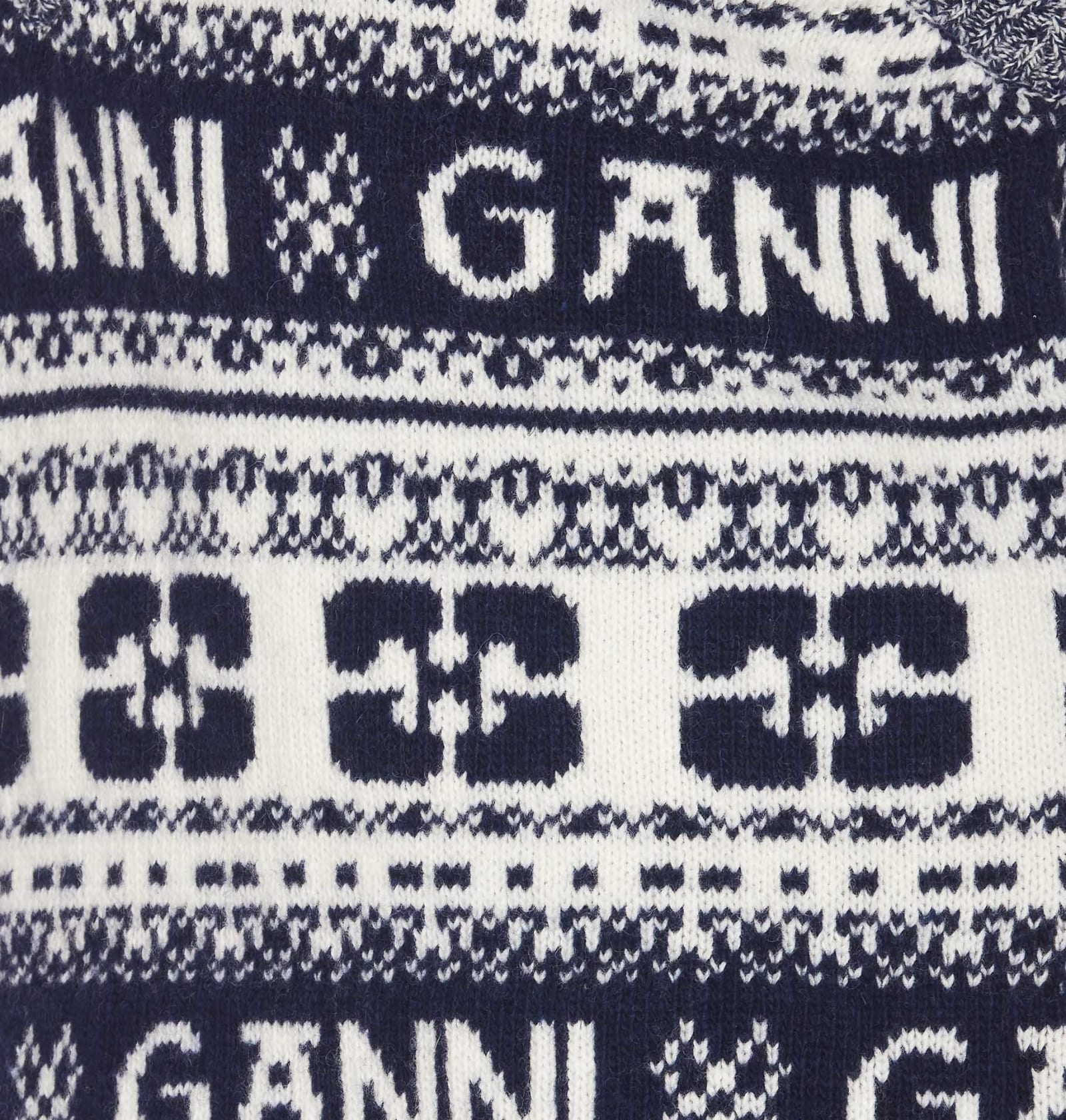 Shop Ganni Logo Wool Mix Vest In Blue
