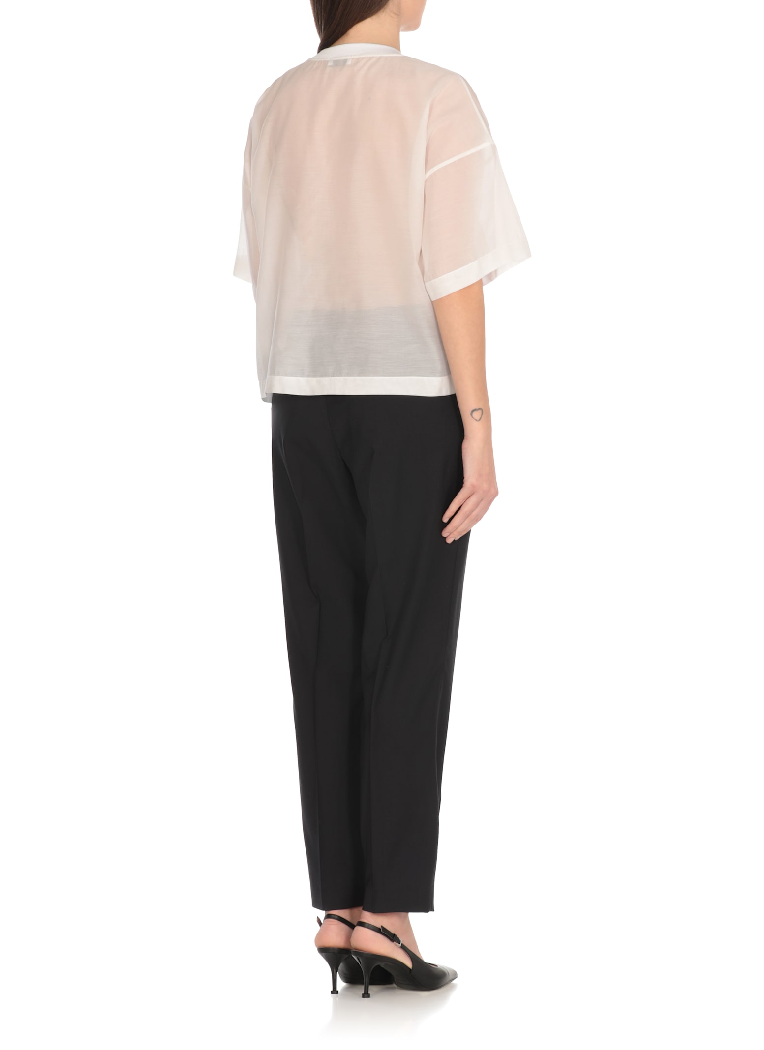 Peserico White Cotton And Silk T-shirt
