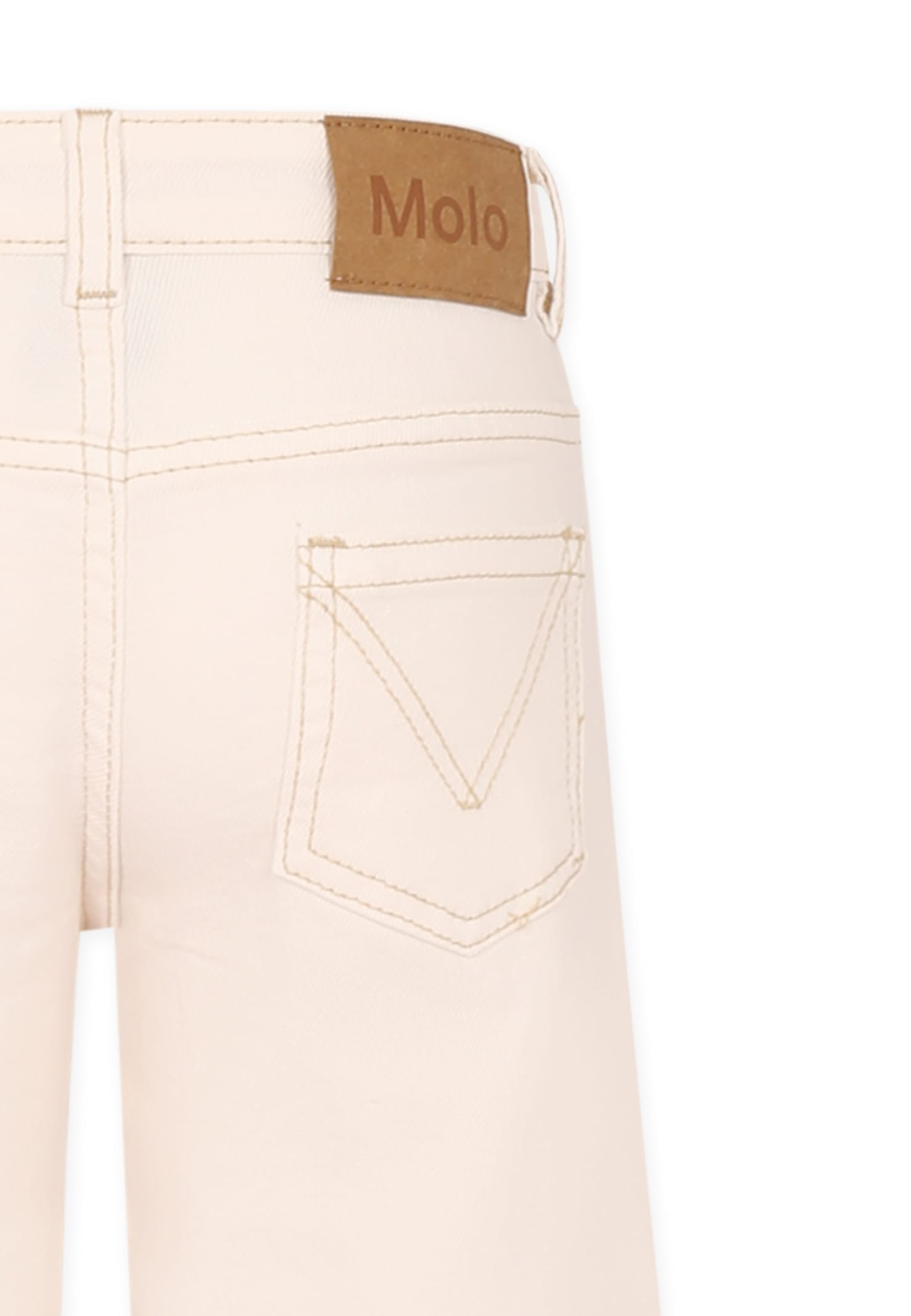Molo White Jeans For Girl In White