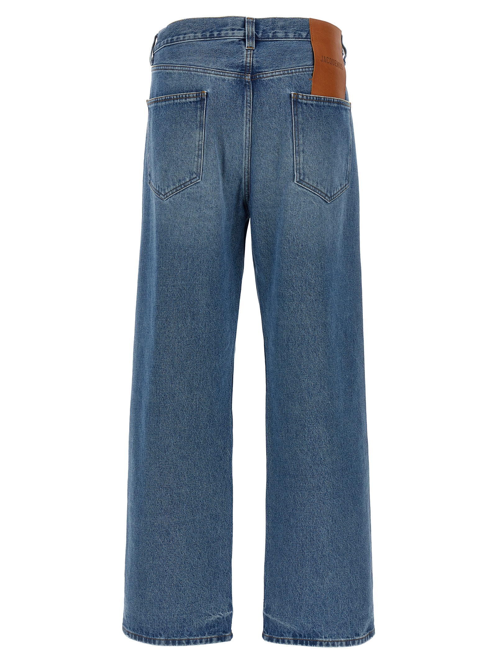 Jacquemus Denim Trousers Featuring Belt Loops In Blue