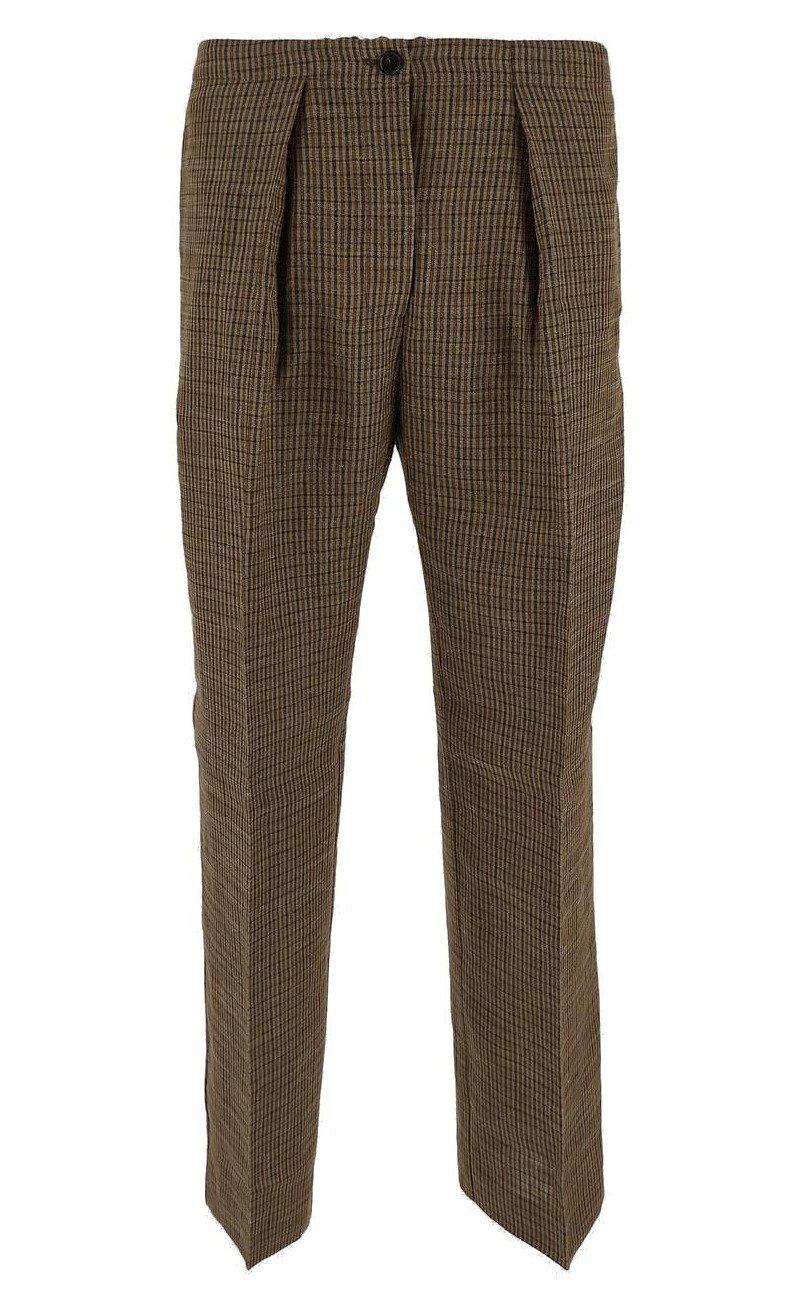 Shop Acne Studios High-waisted Wide-leg Trousers In Bph Multi Brown