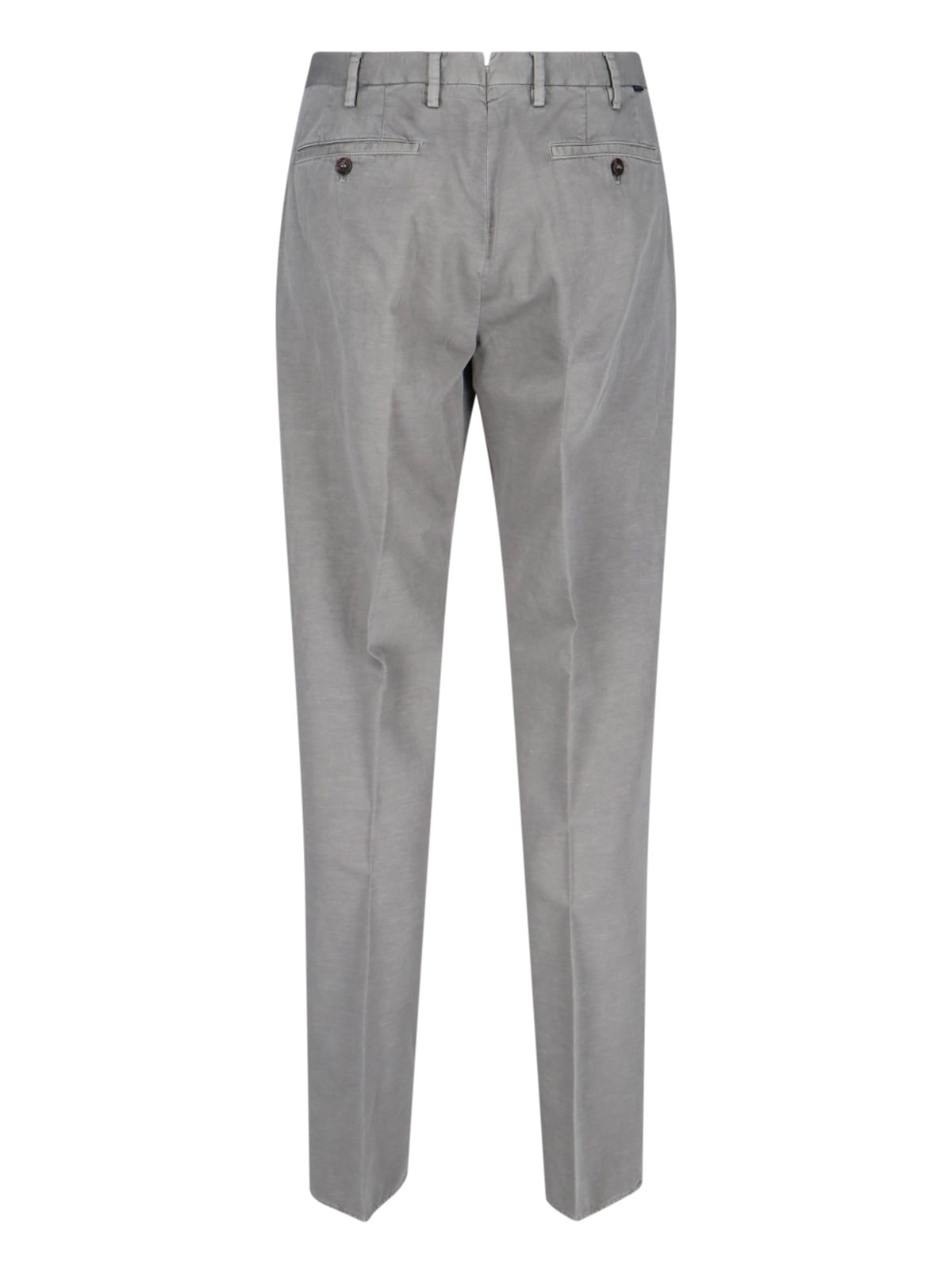 Incotex High-waisted Grey Chino Pants With Straight Leg Design In Gray
