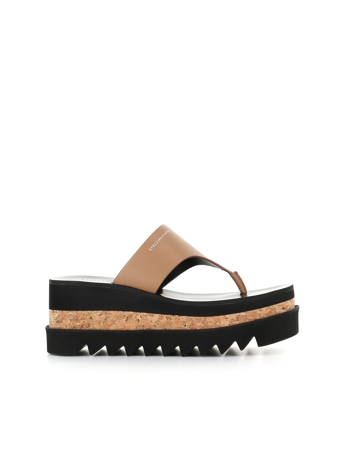 Stella Mccartney 'elyse Wide Strap Platform Sandals' In Brandy