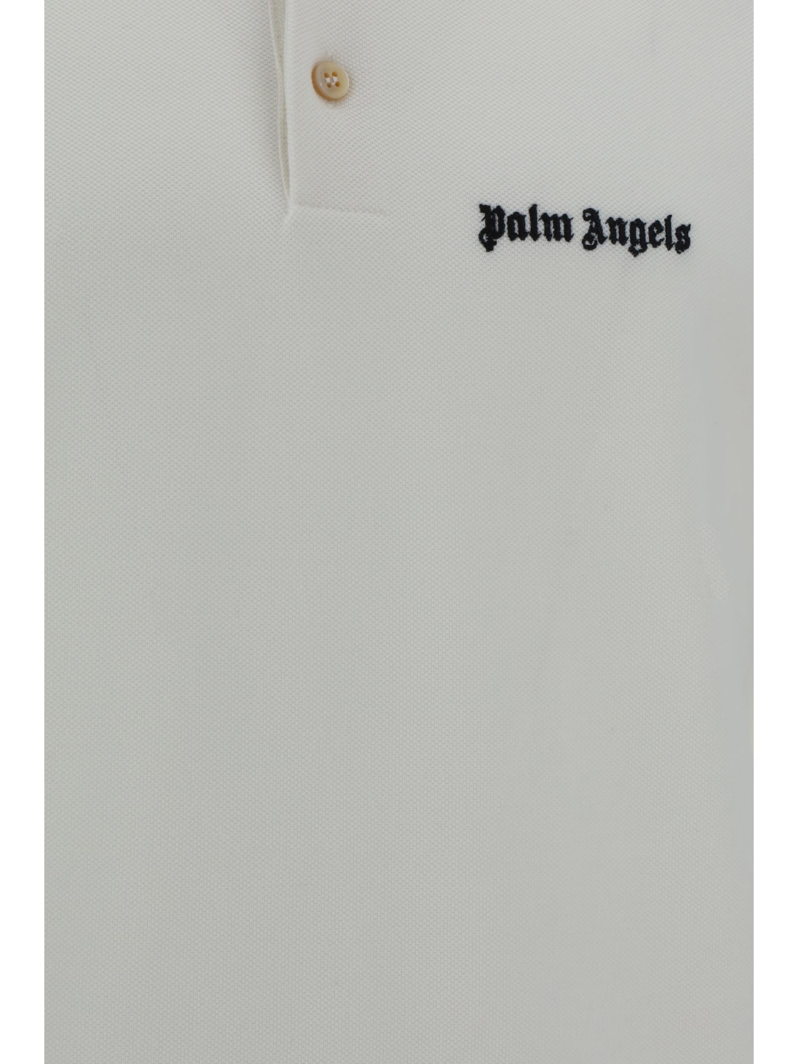 Shop Palm Angels Polo Shirt In Off White Black
