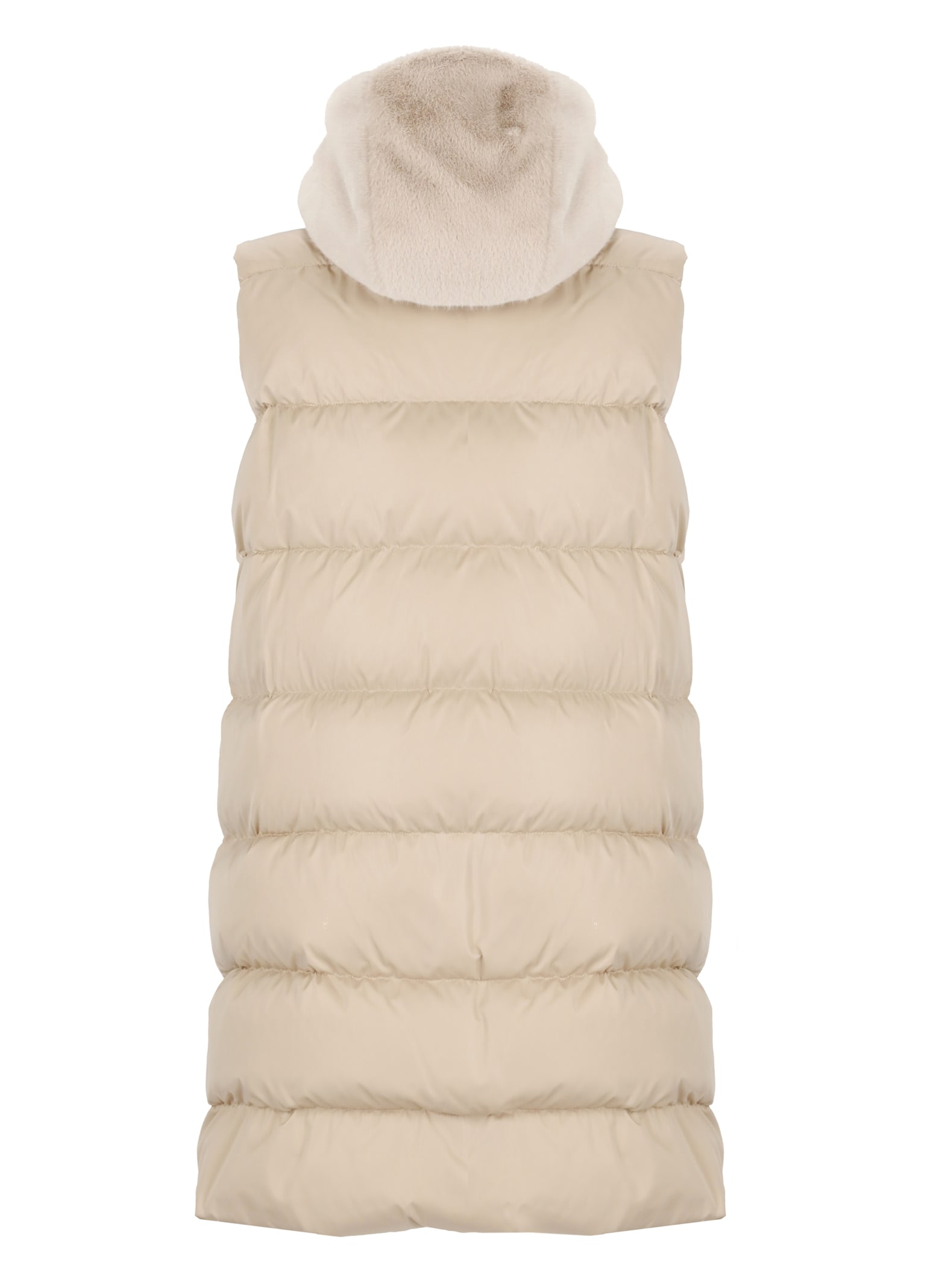 Shop Herno Padded And Quilted Vest In Beige