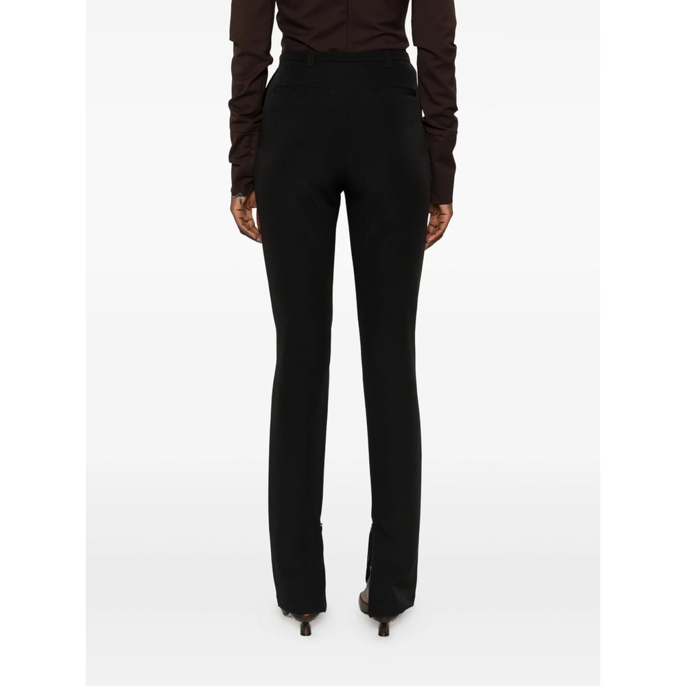 The Latest Zip-detail Flat-front Trousers In Black