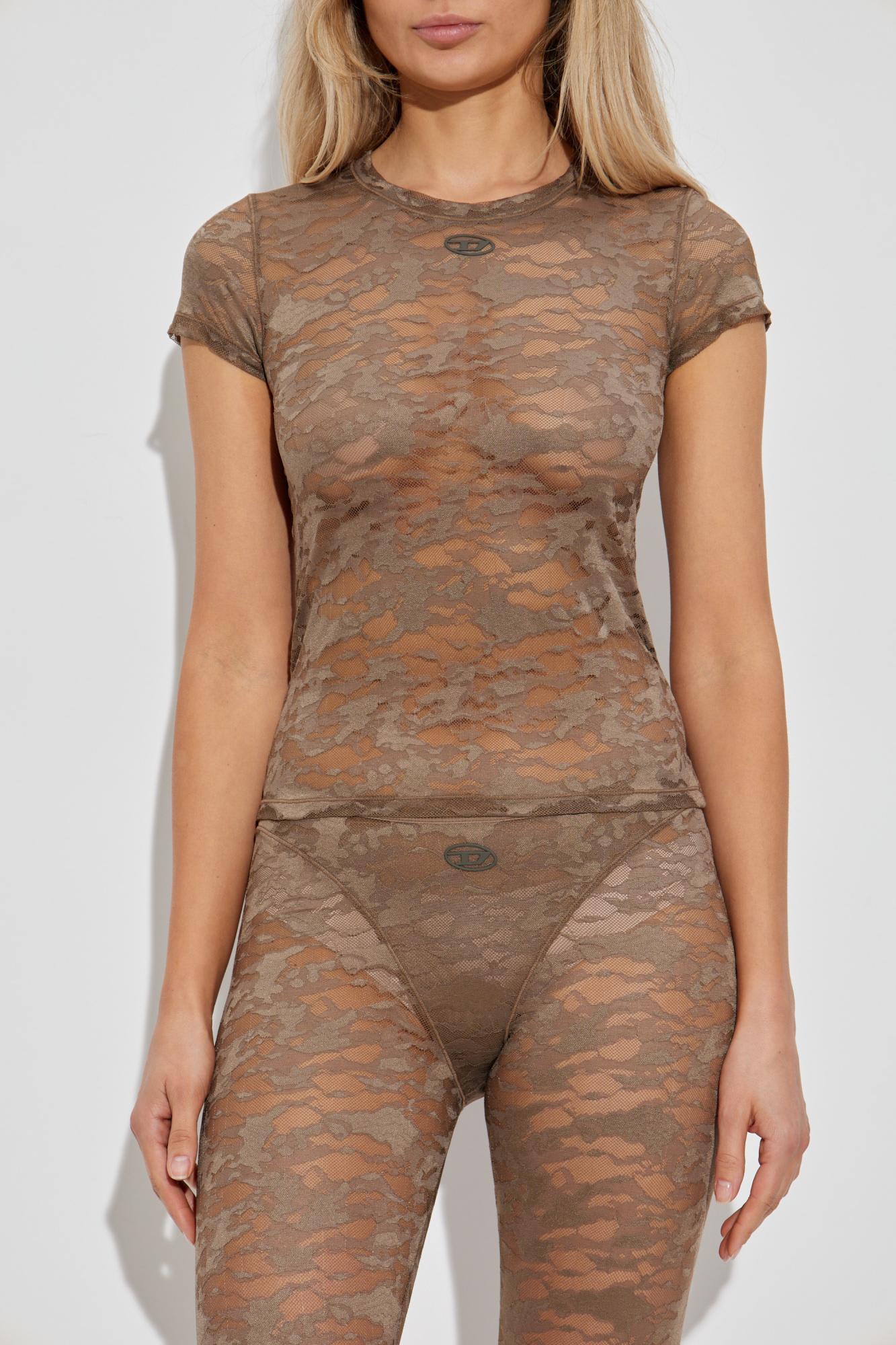 Diesel Camouflage Print T-shirt In Brown