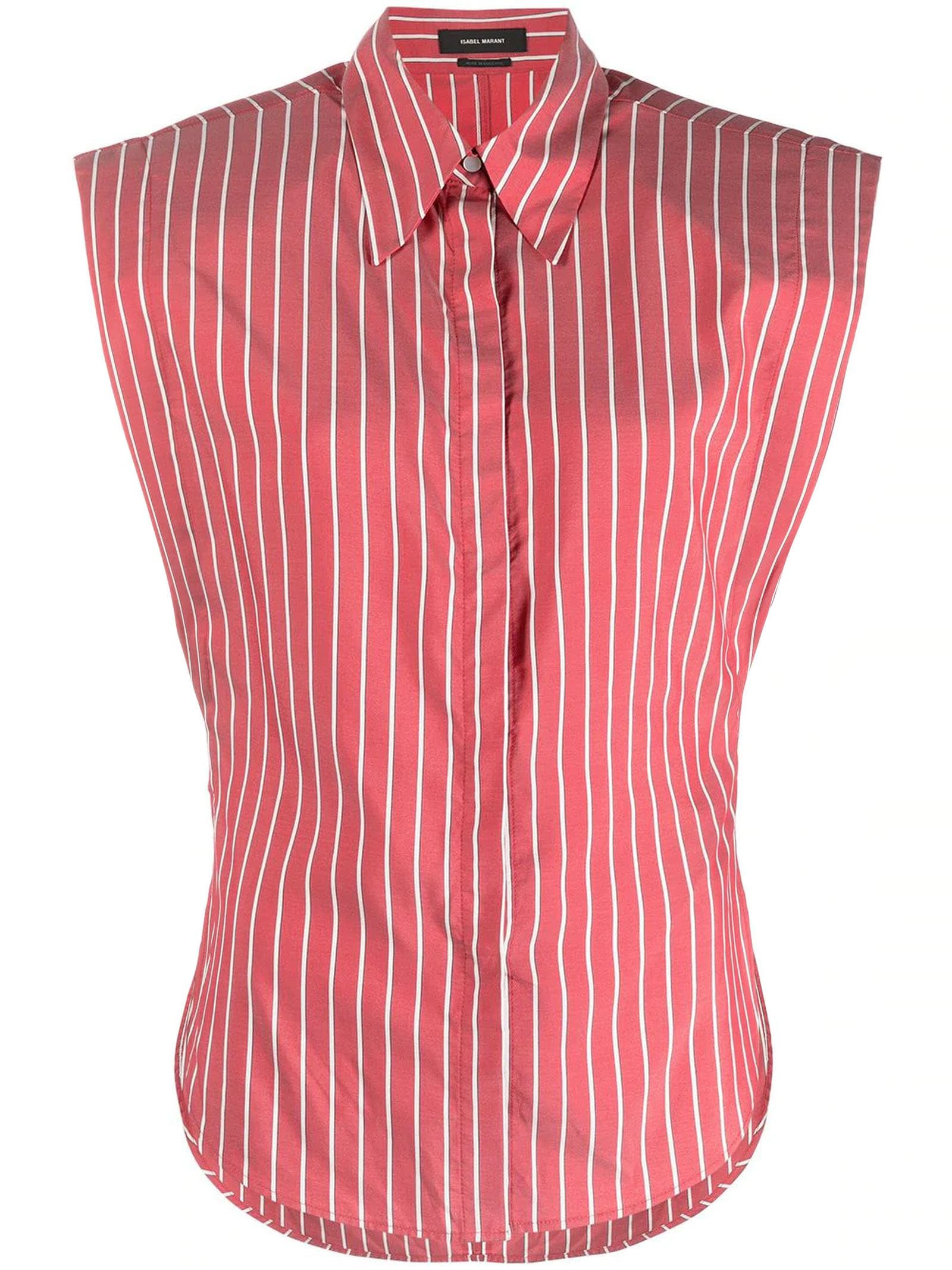 Isabel Marant Red And White Silk Shirt