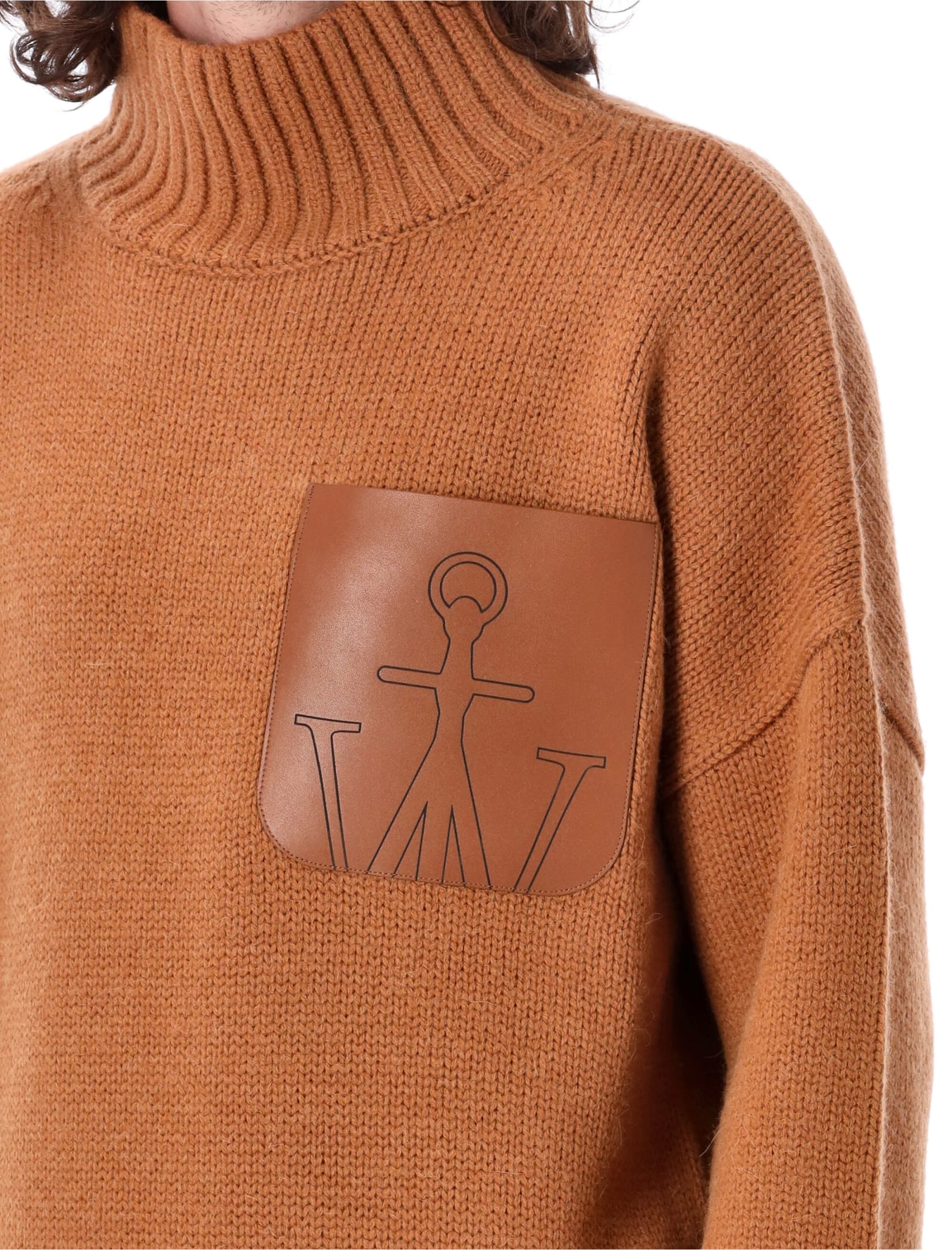 Jw Anderson Brown Jwa Pocket Sweater<br/> In Tobacco