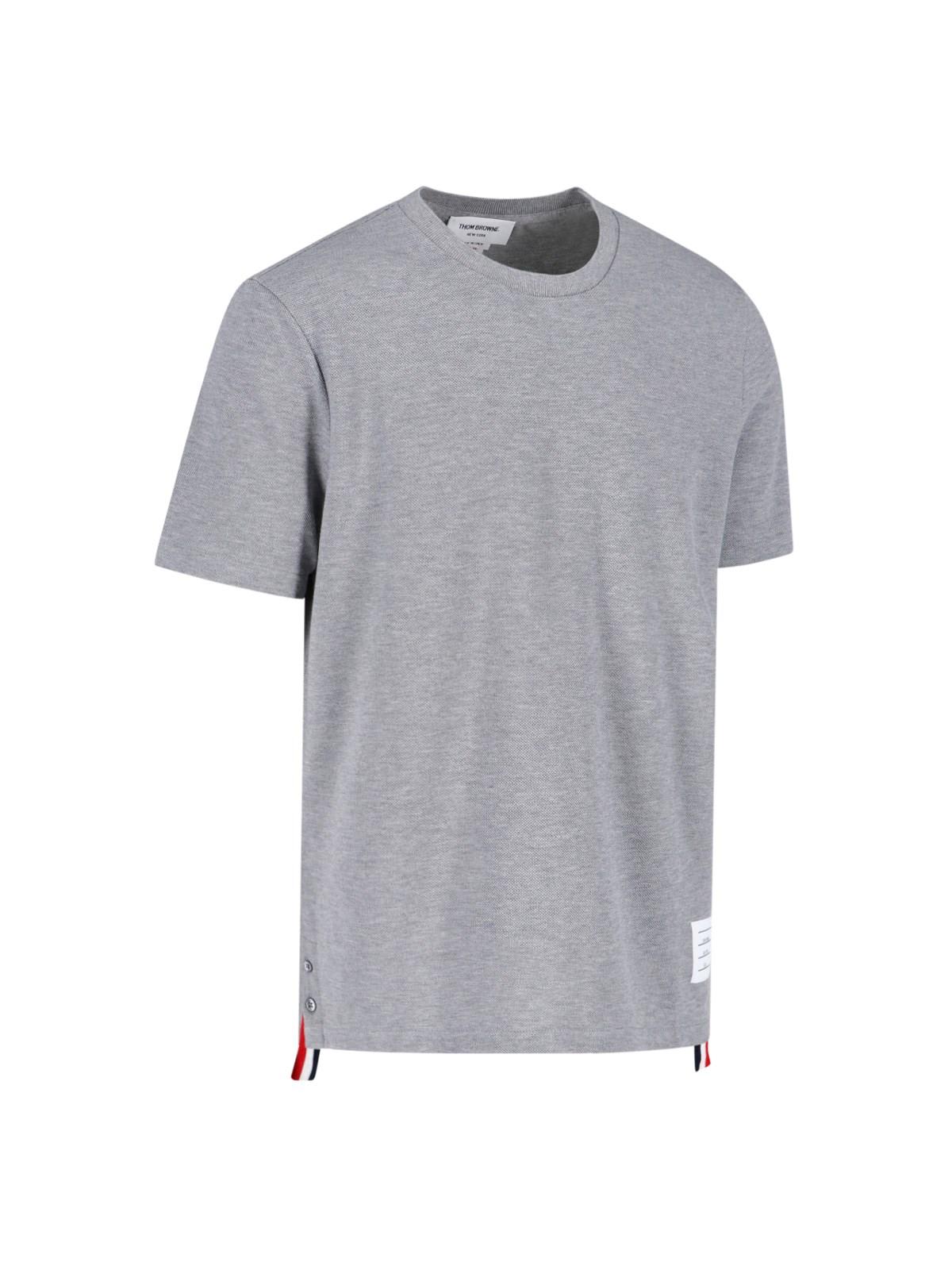Thom Browne Ribbon Logo T-shirt In Grey
