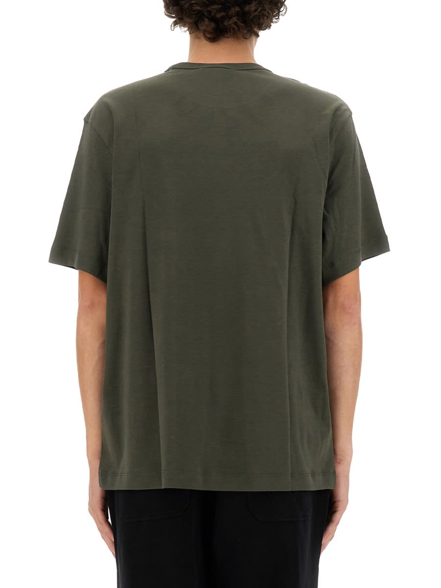 Shop Helmut Lang T-shirt With Logo In Military Green