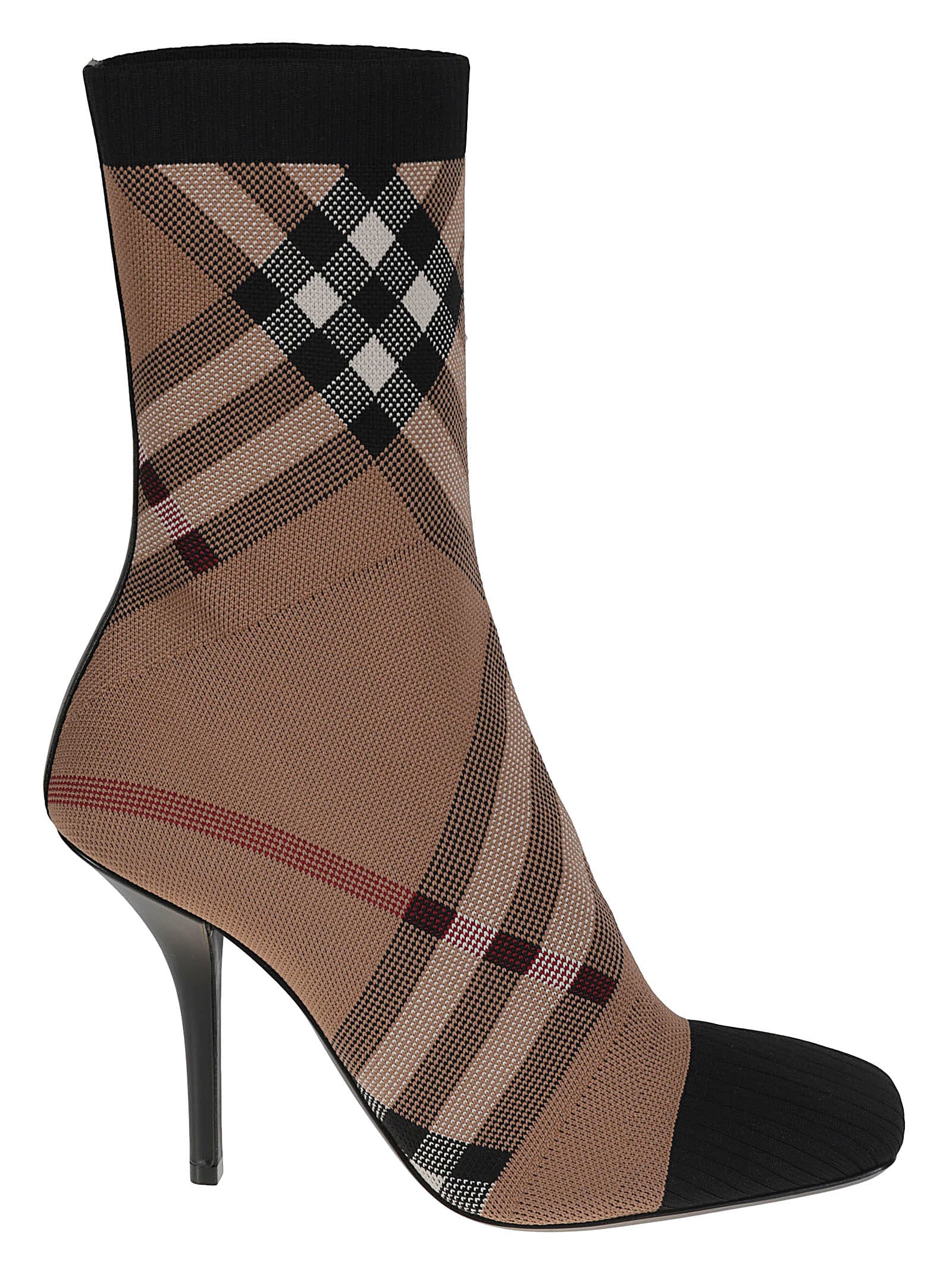 Burberry Dolman Check Low Ankle Boots