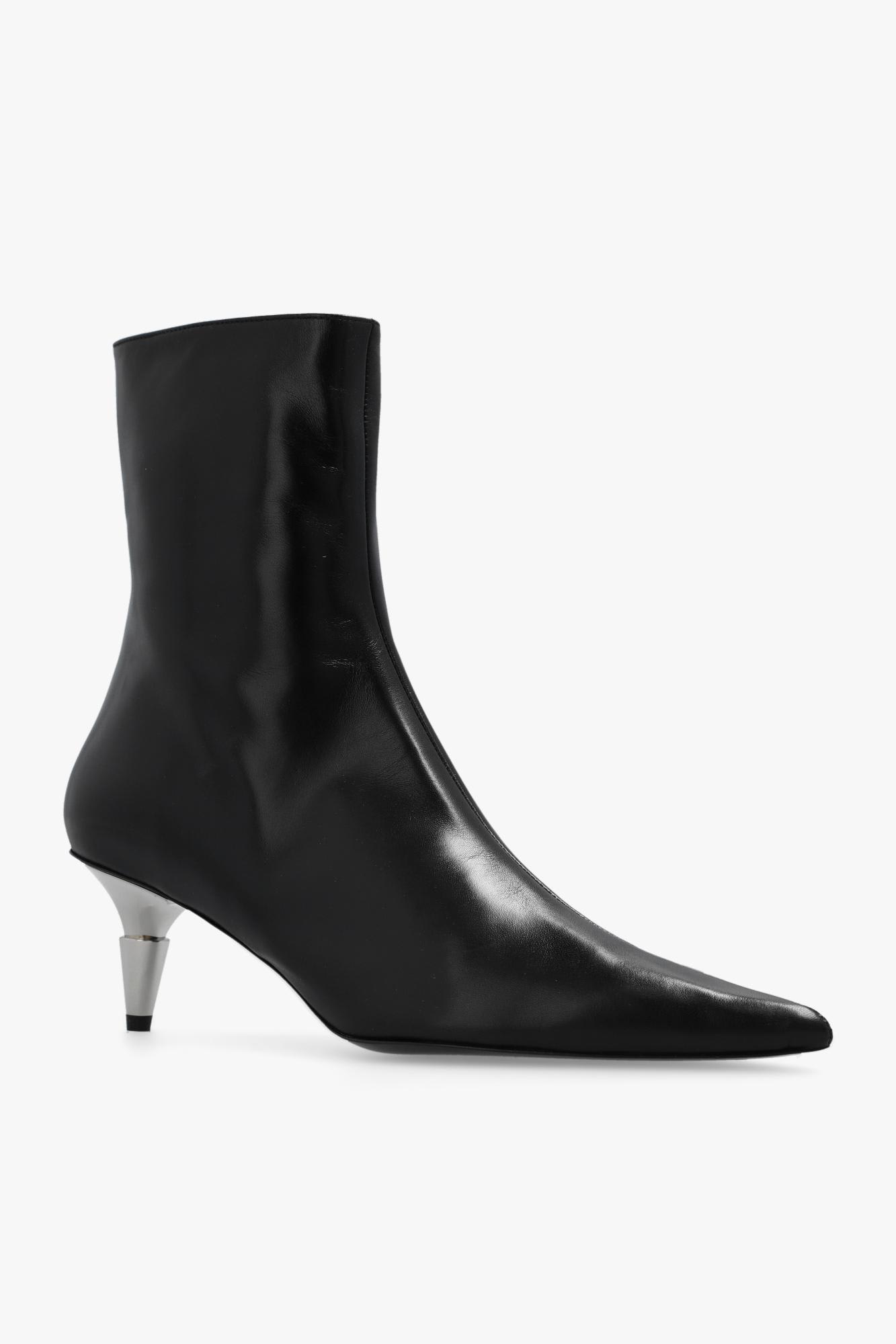 Shop Proenza Schouler Spike Heeled Ankle Boots In Leather In Black