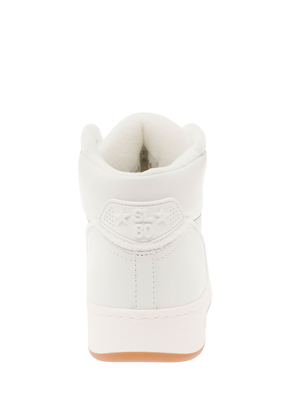 Shop Saint Laurent Sneaker Sl/80 Mid In Pelle Bianca  Uomo In White