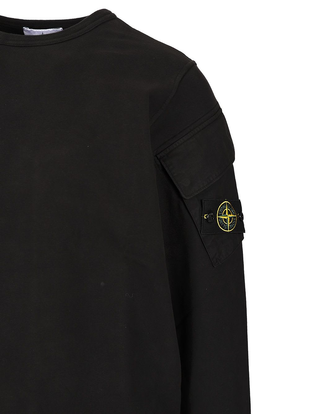 Stone Island Cotton Sweatshirt In Black