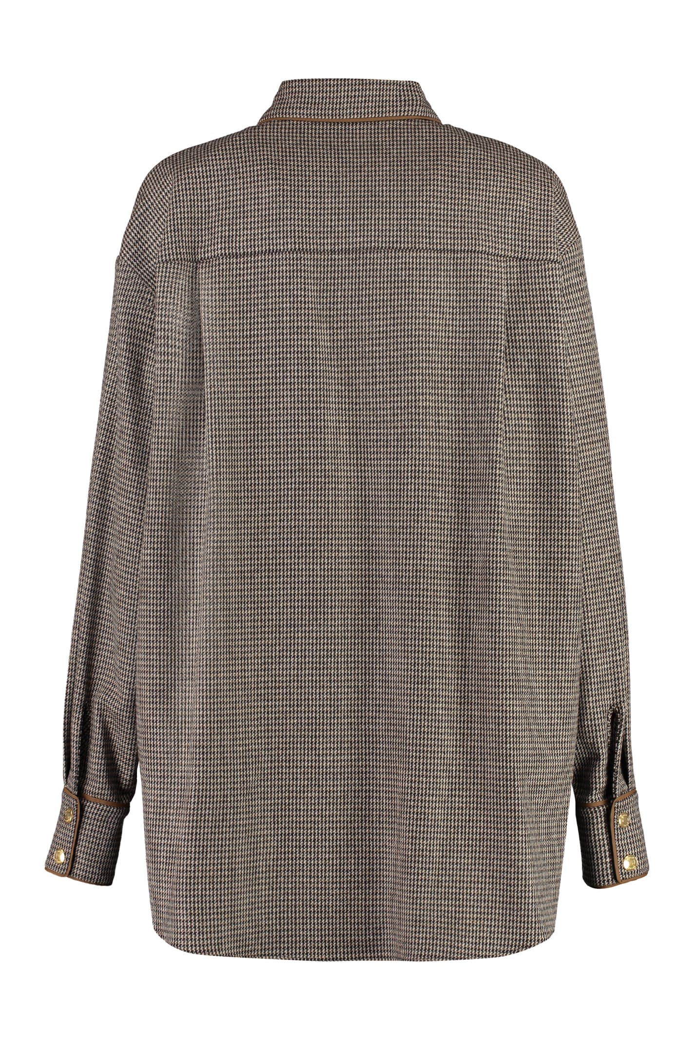 Shop Bally Long Sleeve Wool Blend Shirt In Camel