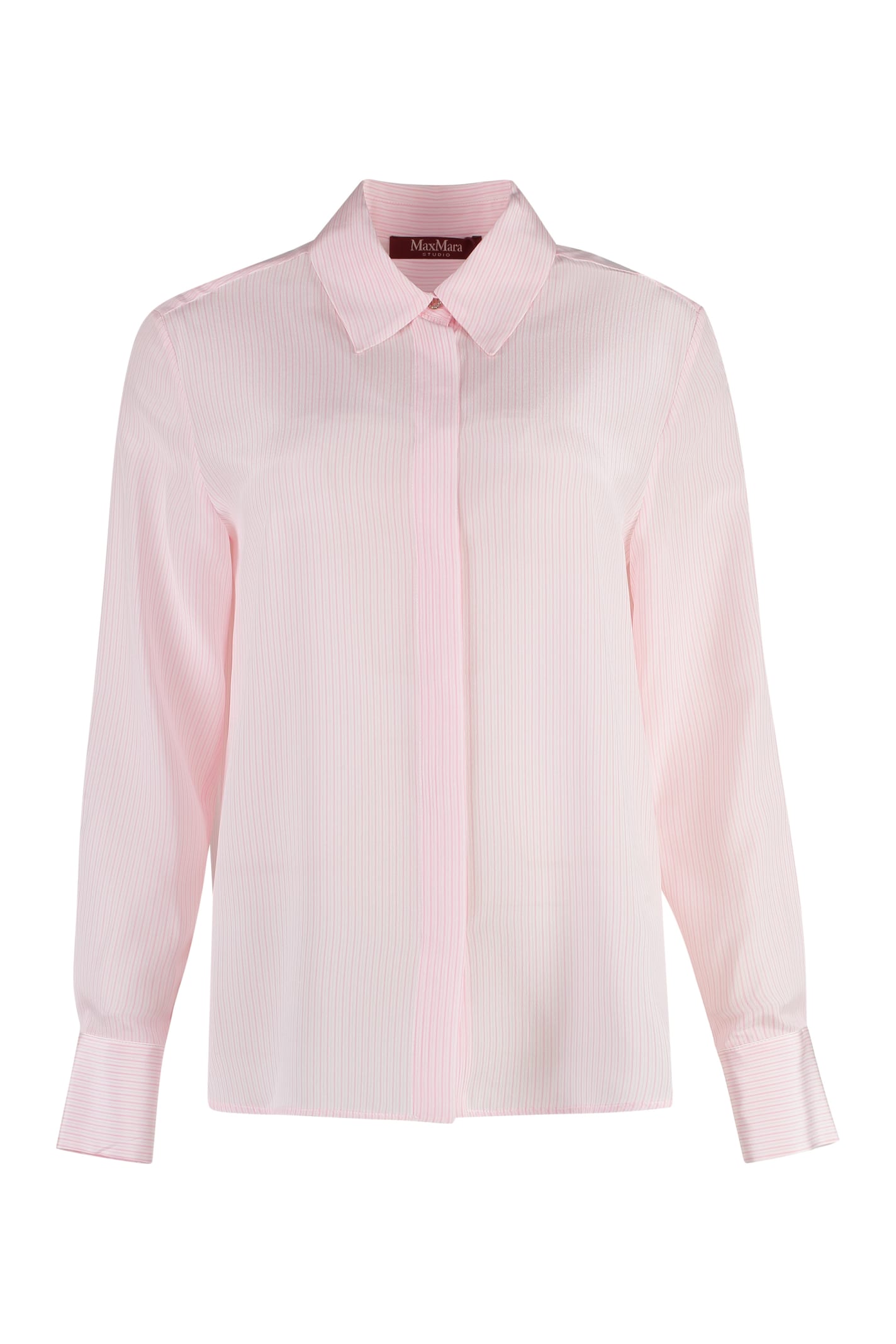 Shop Max Mara Gong Striped Shirt In Pink